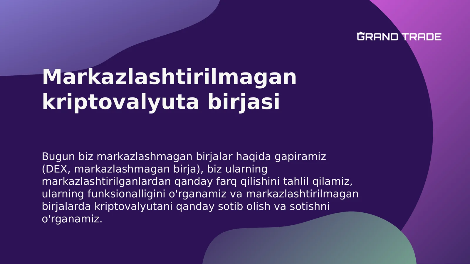 Markazlashtirilmagan kriptovalyuta birjasi