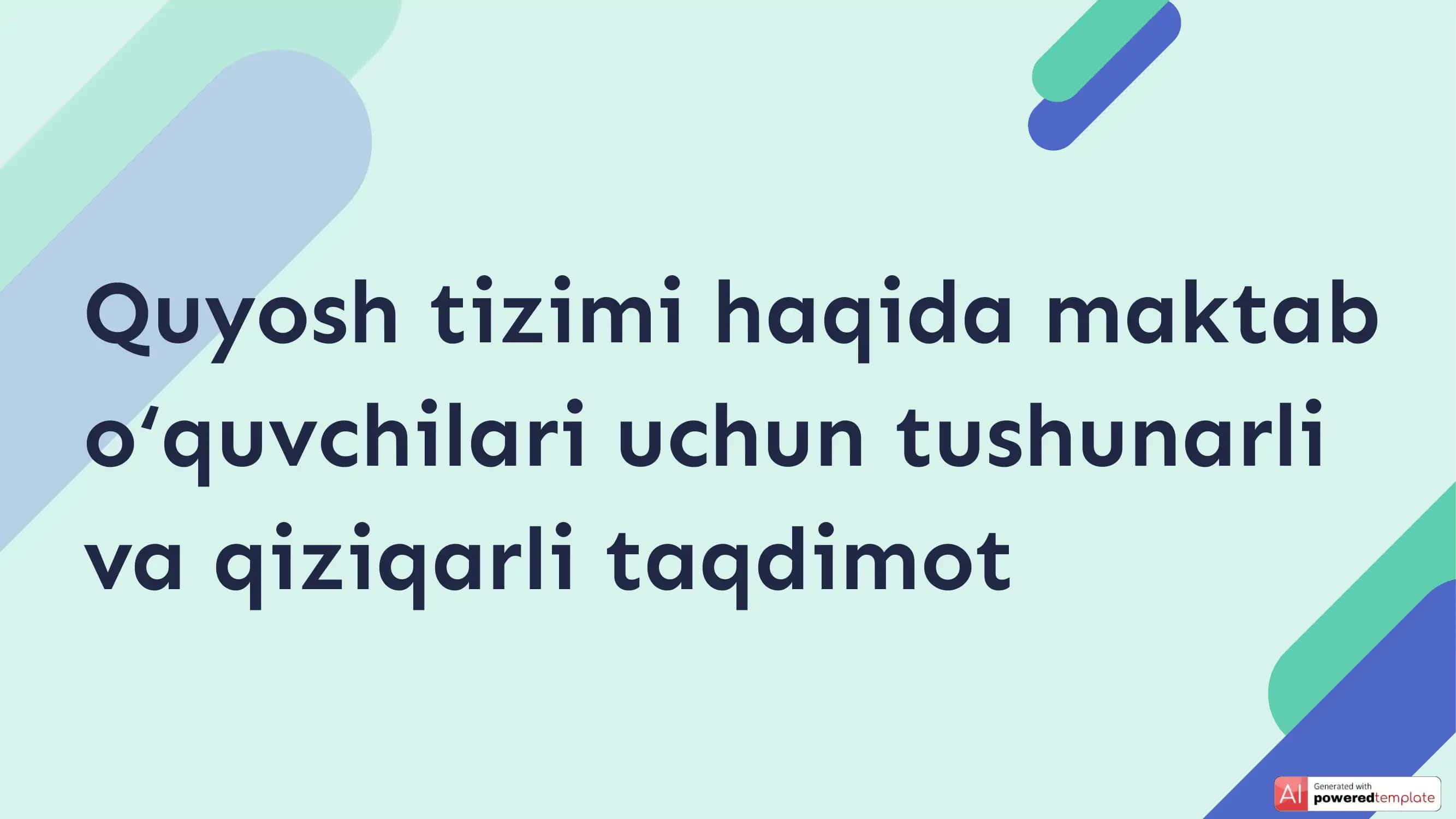 Quyosh tizimi haqida taqdimot
