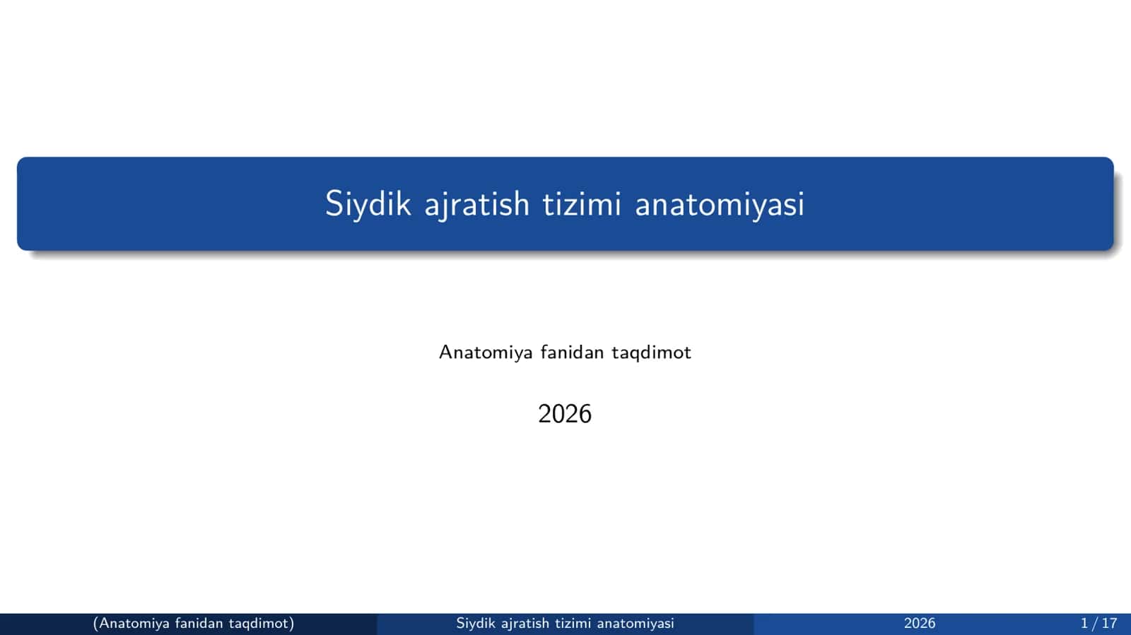 Siydik ajratish tizimi anatomiyasi