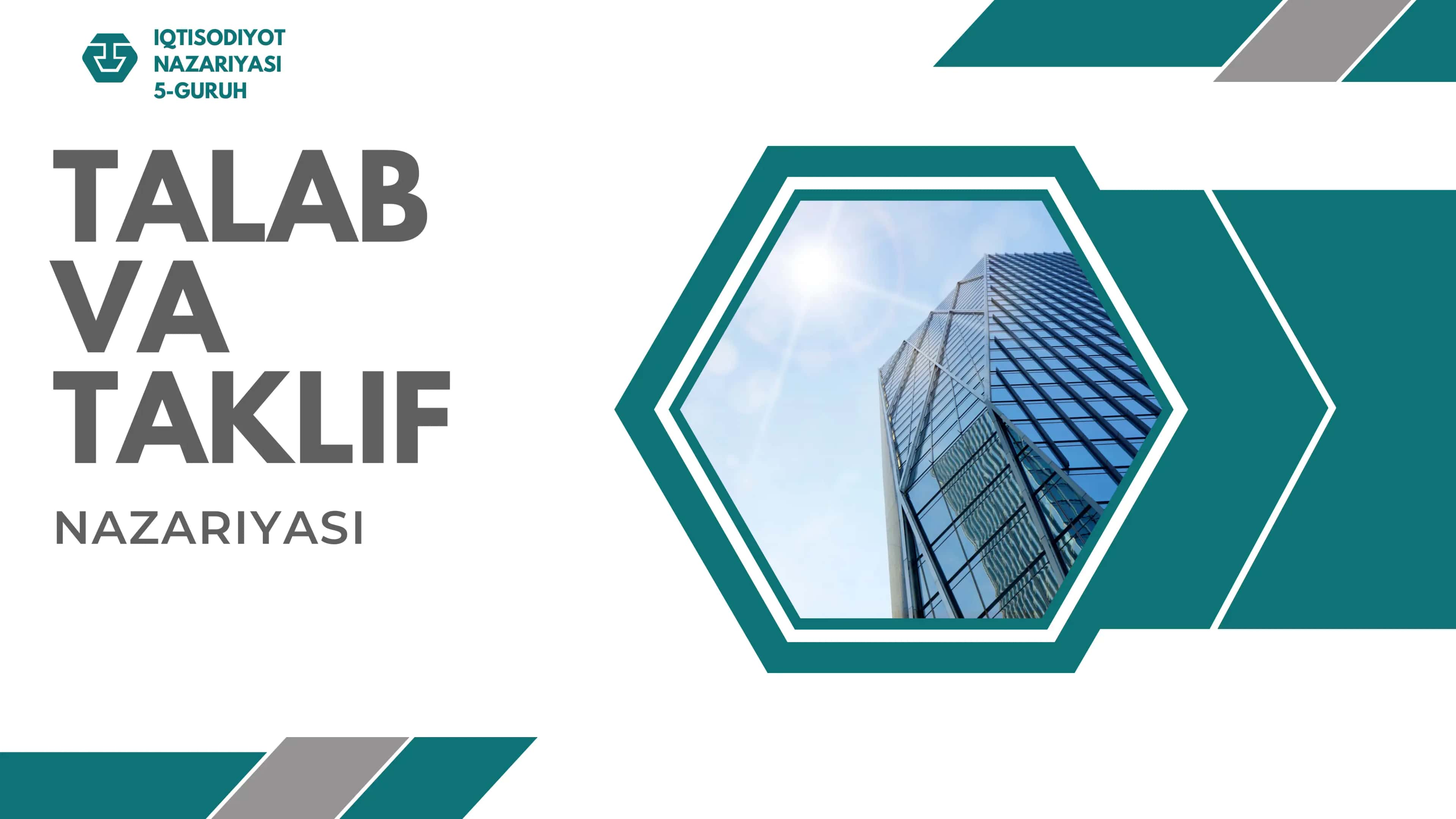 Talab va taklif nazariyasi
