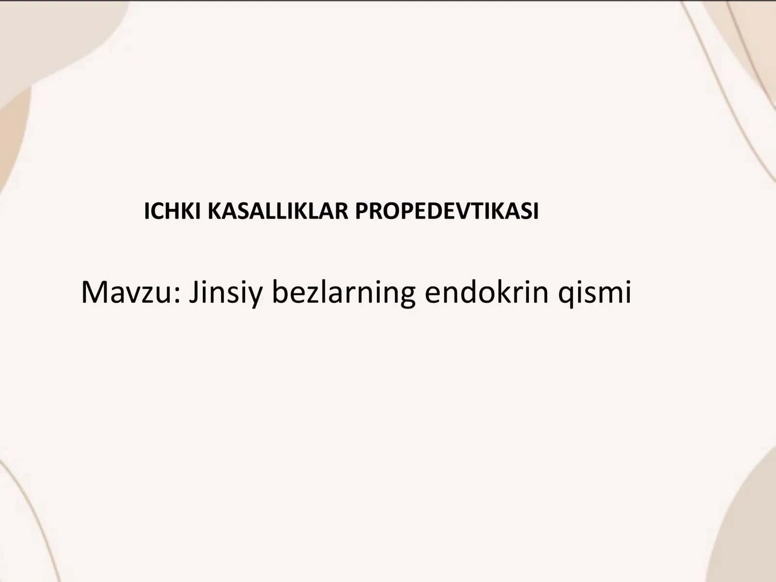 Jinsiy bezlarning endokrin qismi