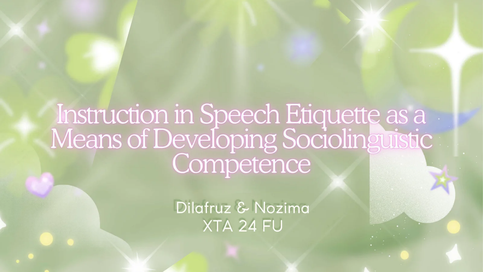 The Concept of Speech Etiquette