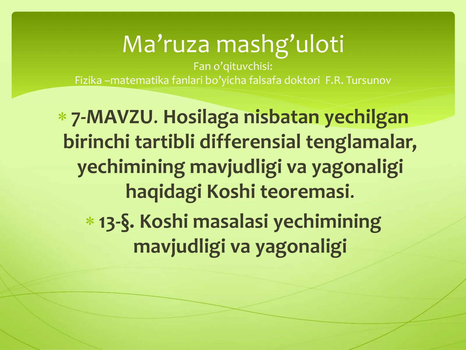 Koshi teoremasi