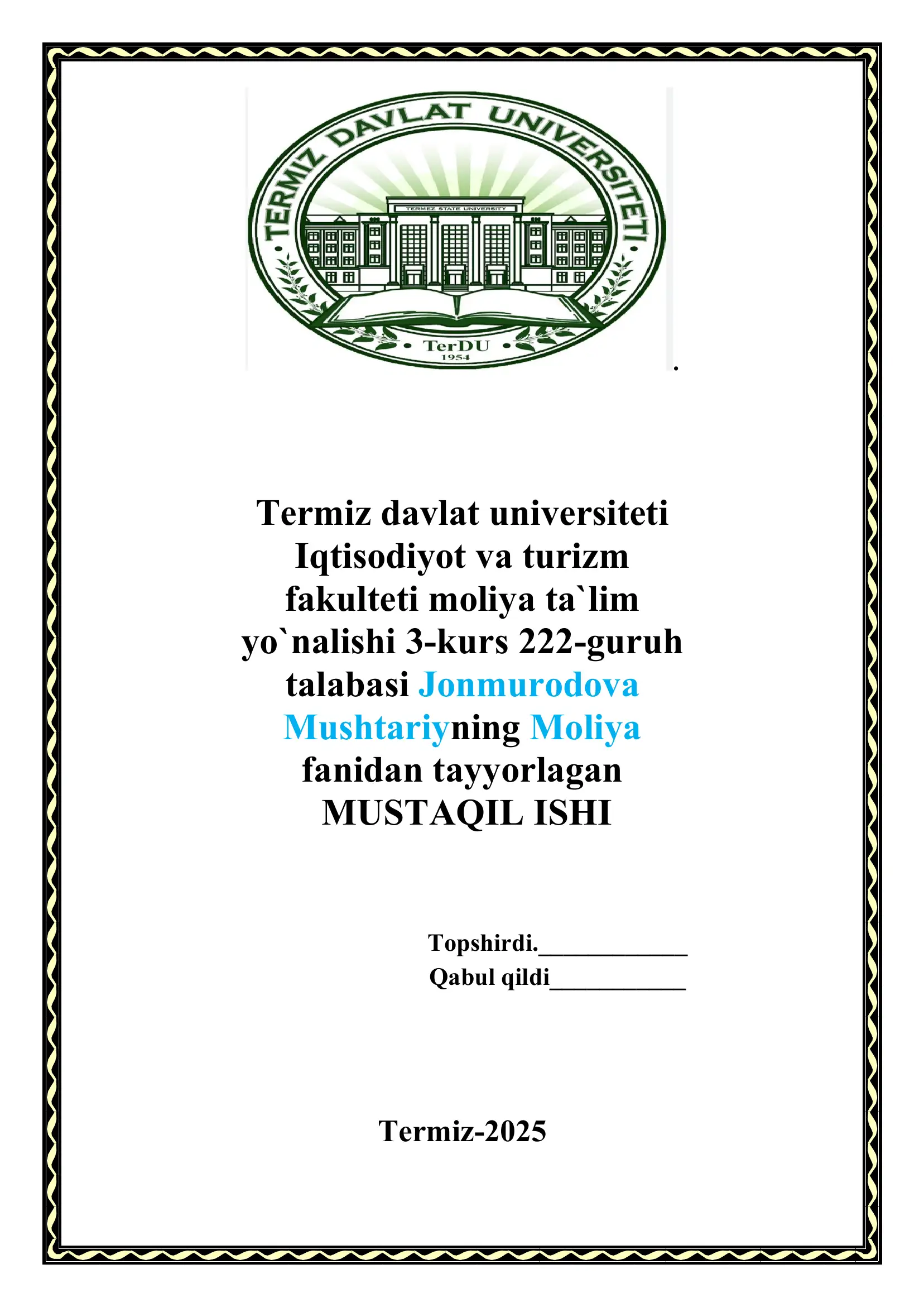 Moliyaviy risklarni baholash metodlari