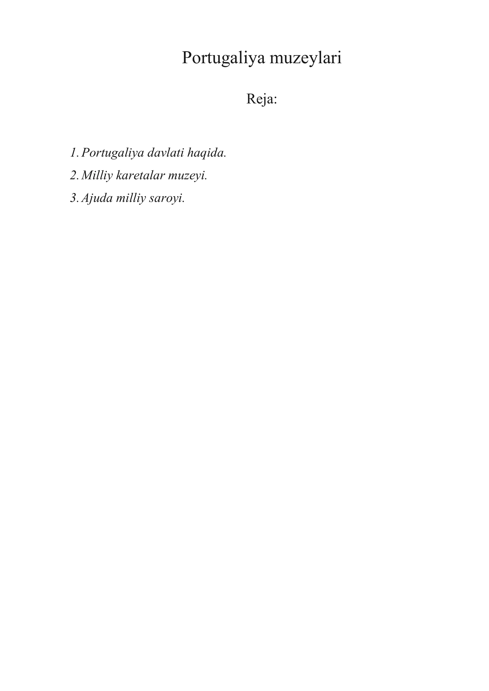 Portugaliya muzeylari