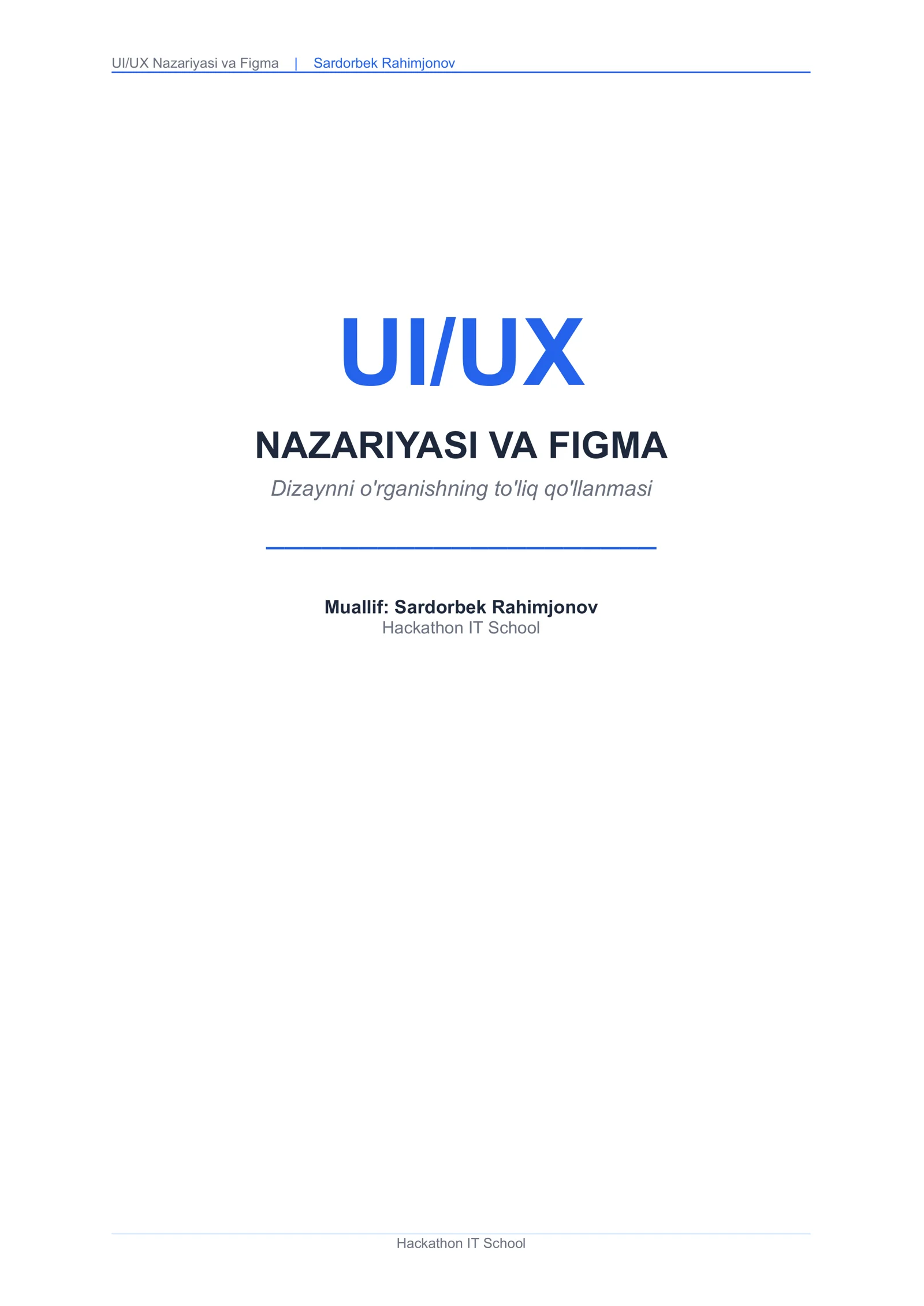 UI/UX Nazariyasi va Figma