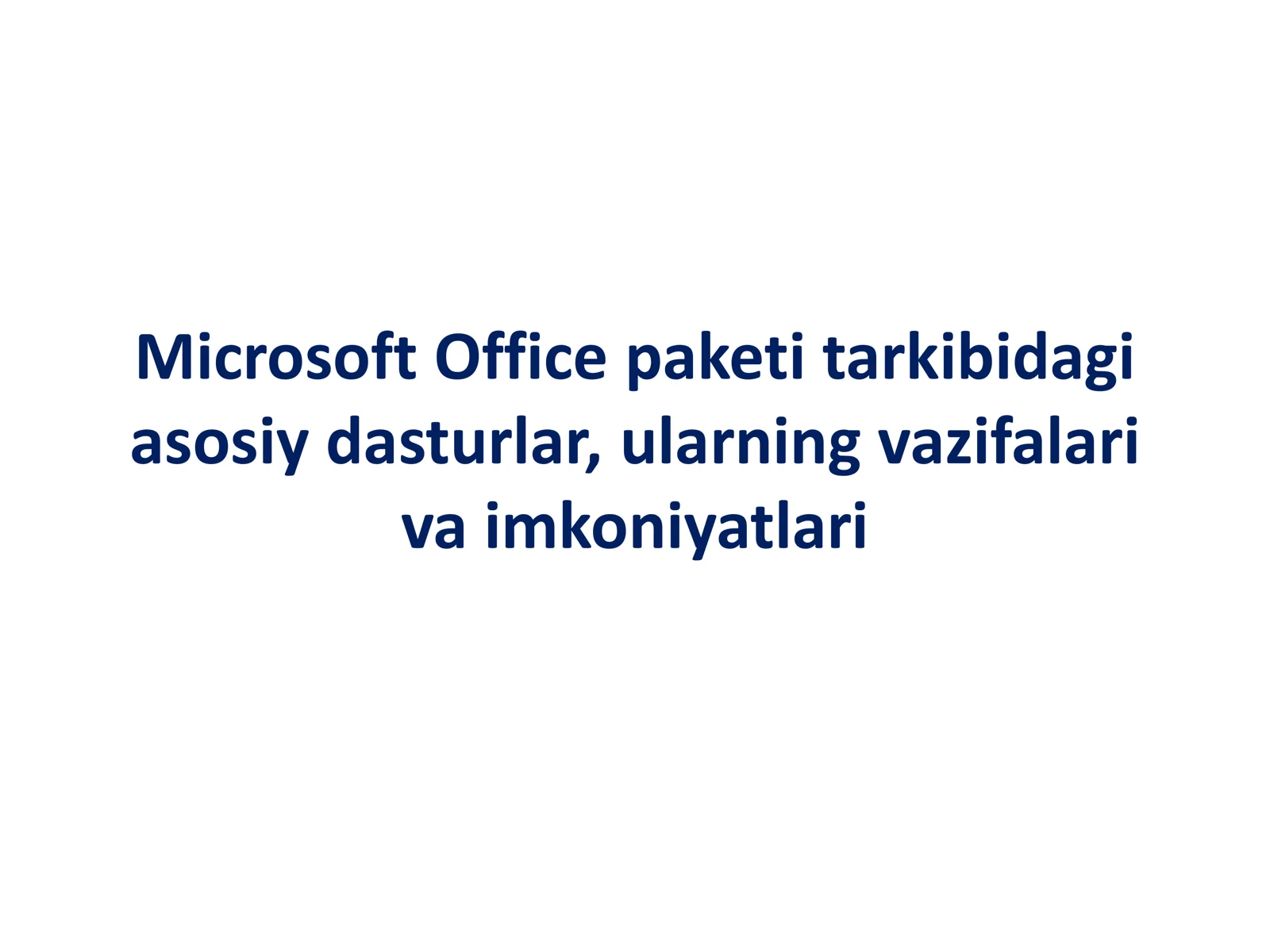 Microsoft Office paketi tarkibidagi