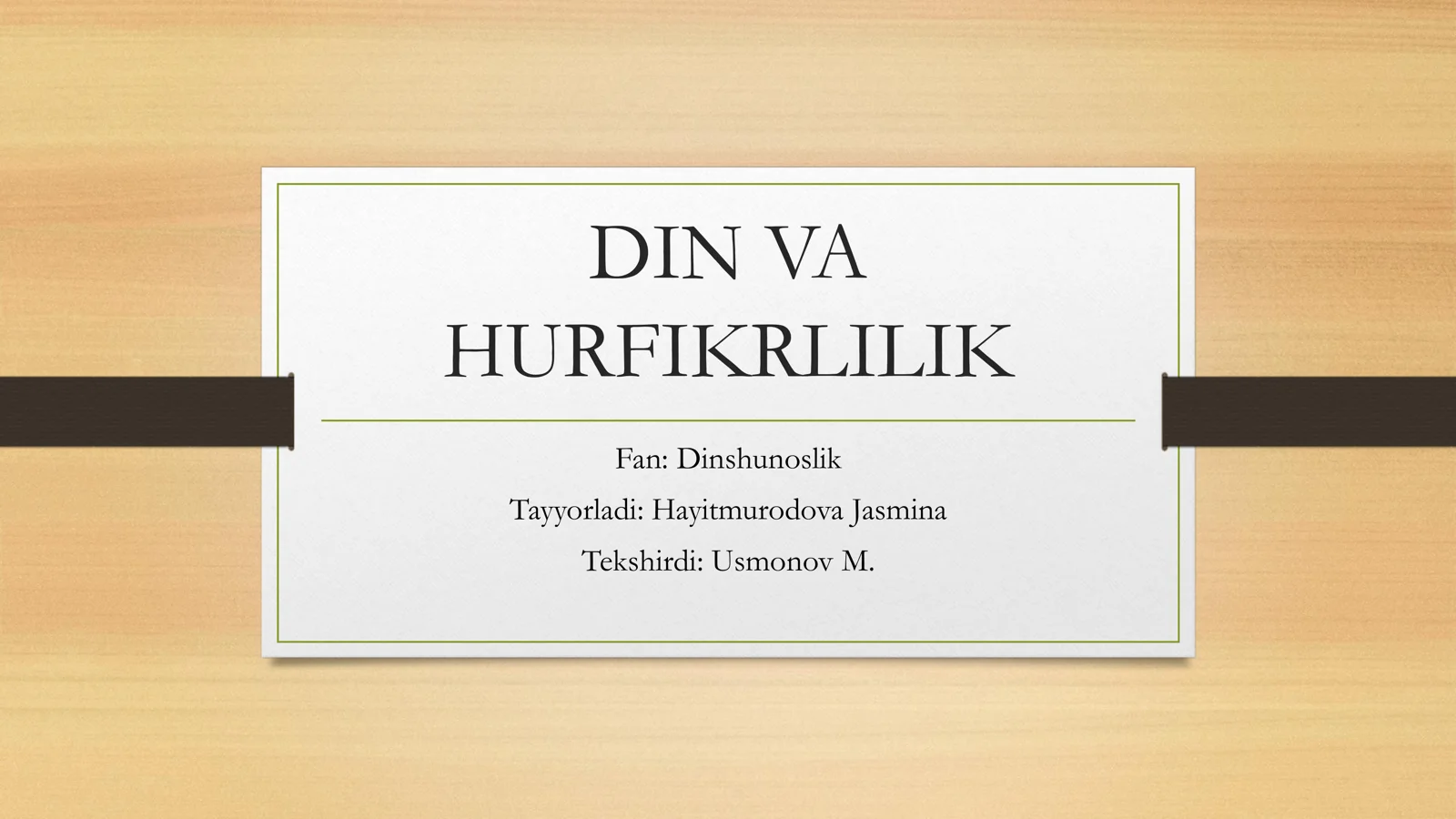 DIN VA HURFIKRLILIK
