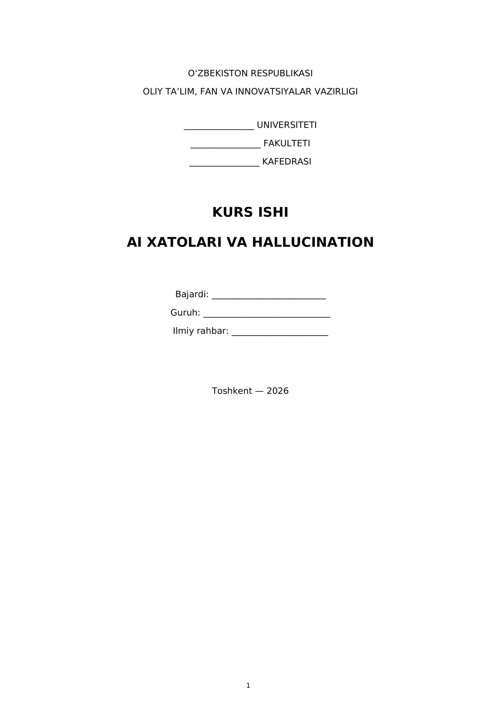 AI XATOLARI VA HALLUCINATION