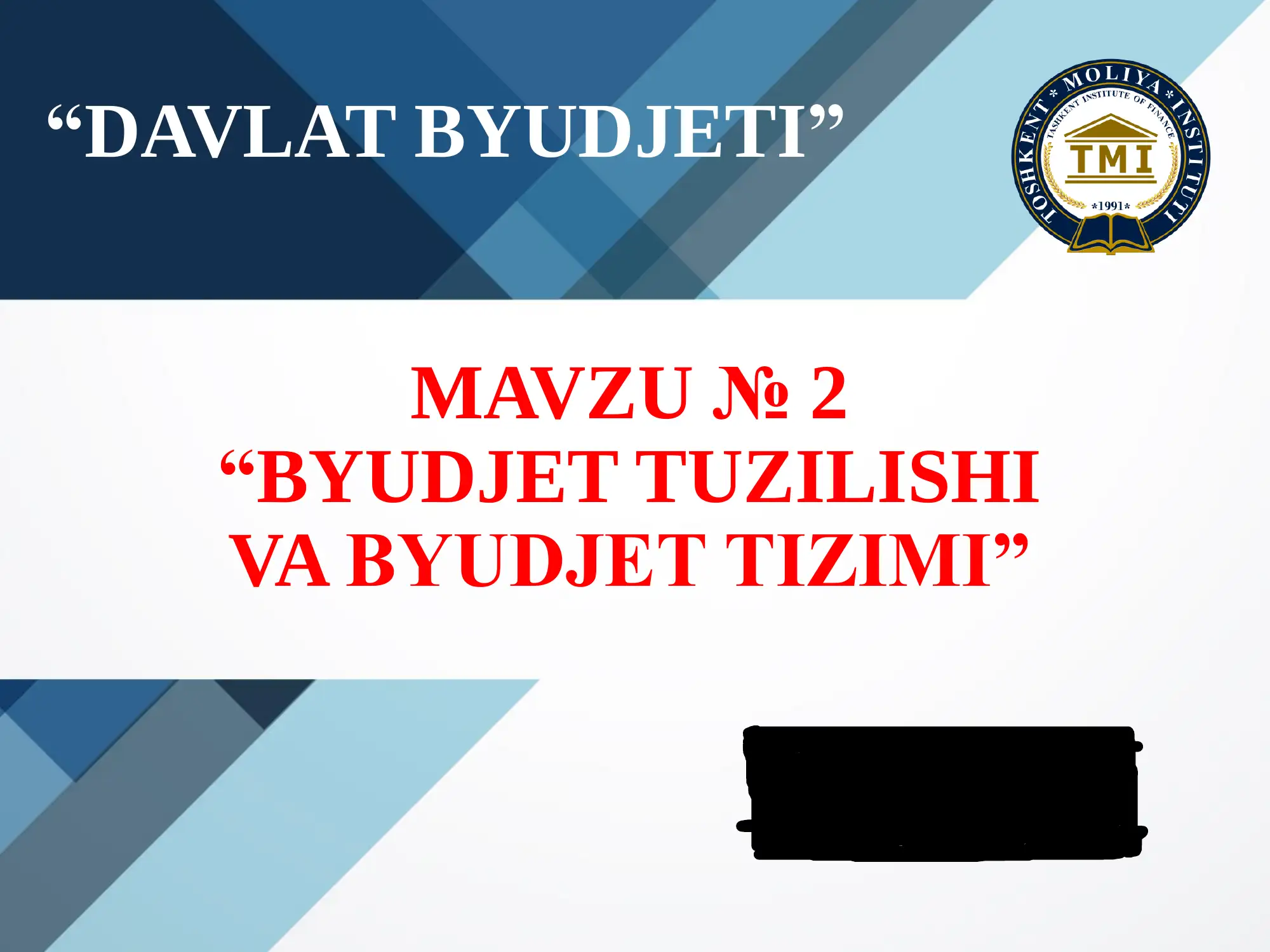 Byudjet tuzilishi va byudjet tizimi
