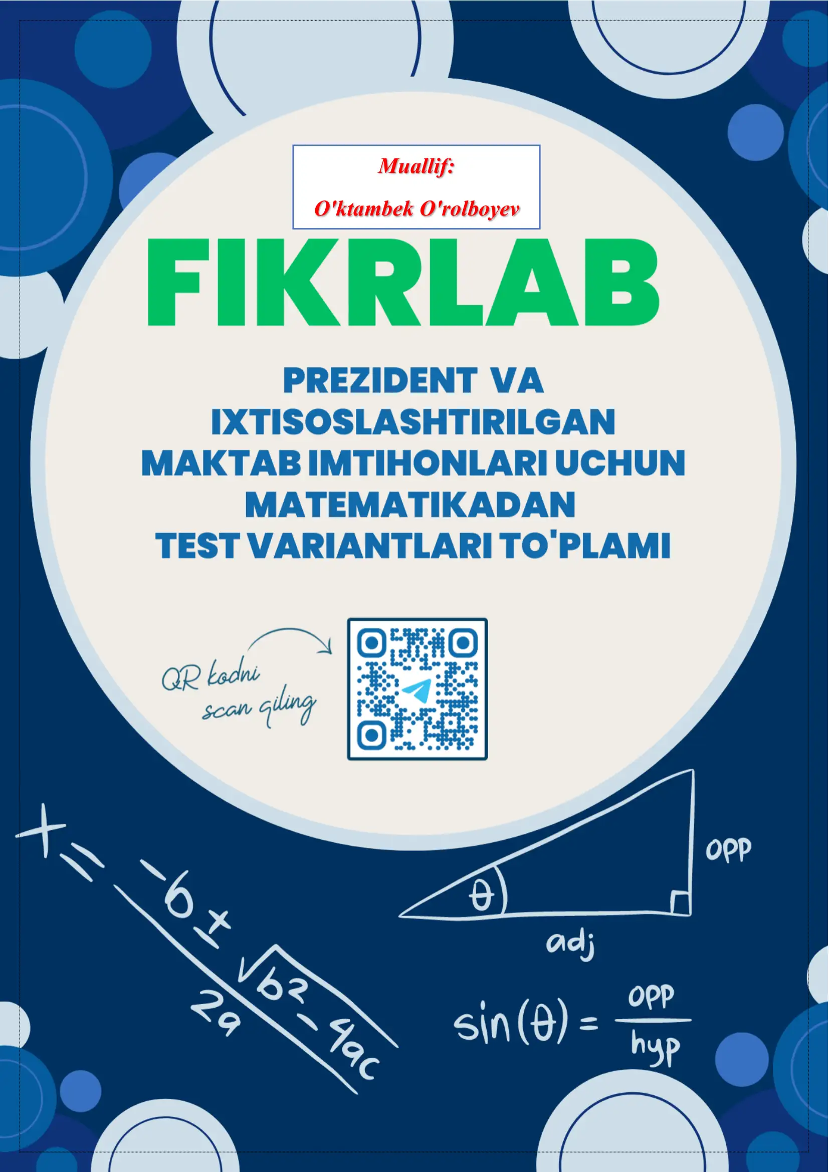 4-5-sinflar uchun matematikadan test variantlar to'plami