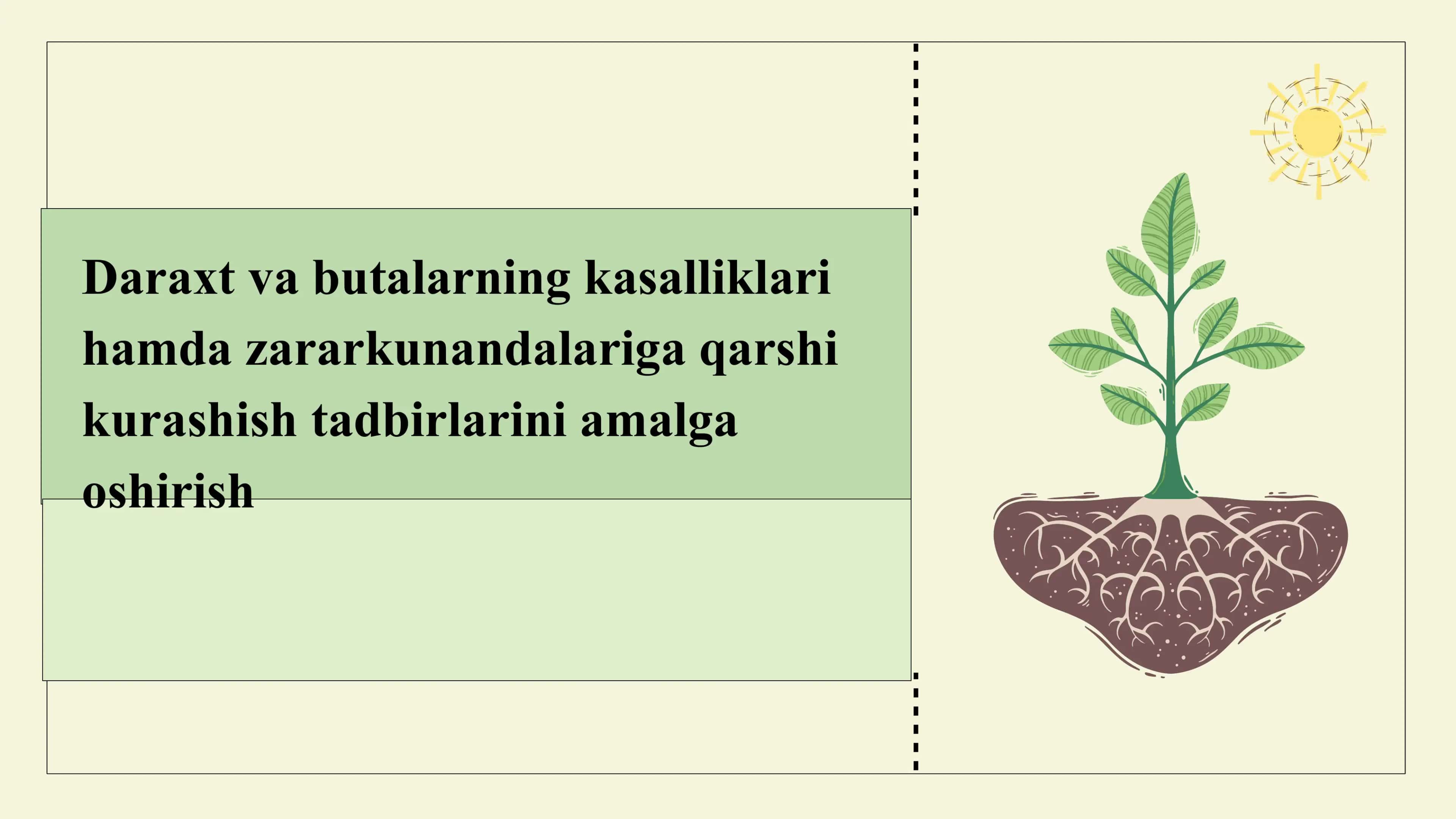 Daraxt va butalarning kasalliklari hamda zararkunandalariga qarshi kurashish tadbirlarini amalga osh