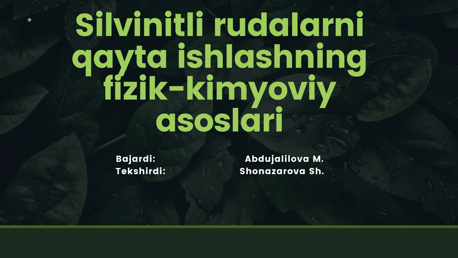 Silvinitli rudalarni qayta ishlashning fizik-kimyoviy asoslari