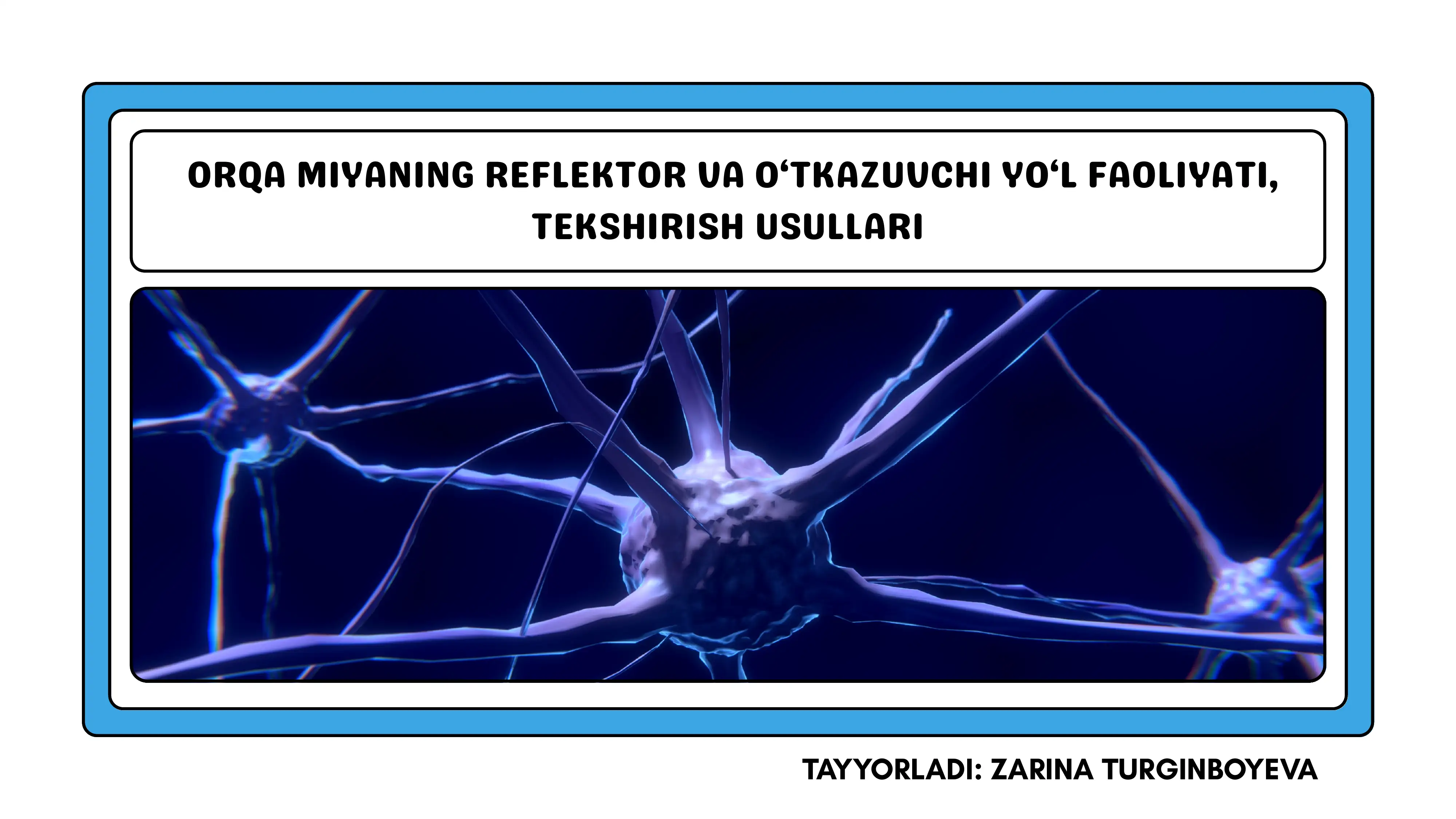 Orqa miyaning Reflektor va O‘tkazuvchi Yo‘l Faoliyati