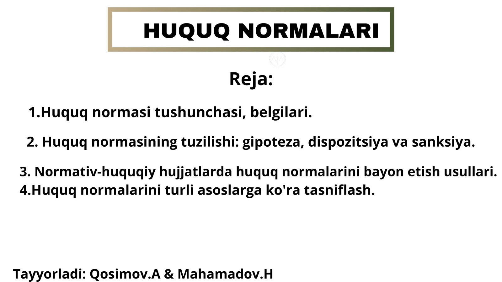 Huquq Normalari
