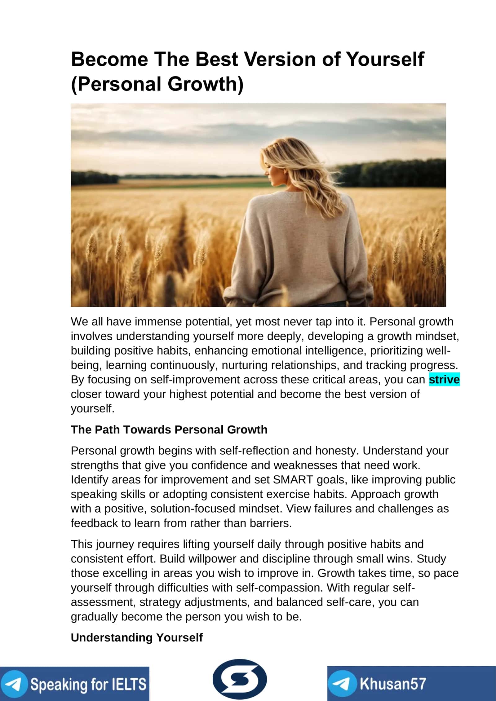 Become The Best Version of Yourself