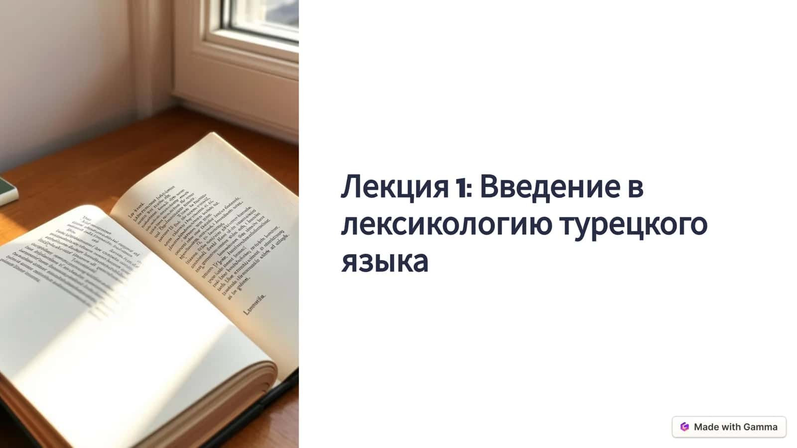 Лексикология турецкого языка