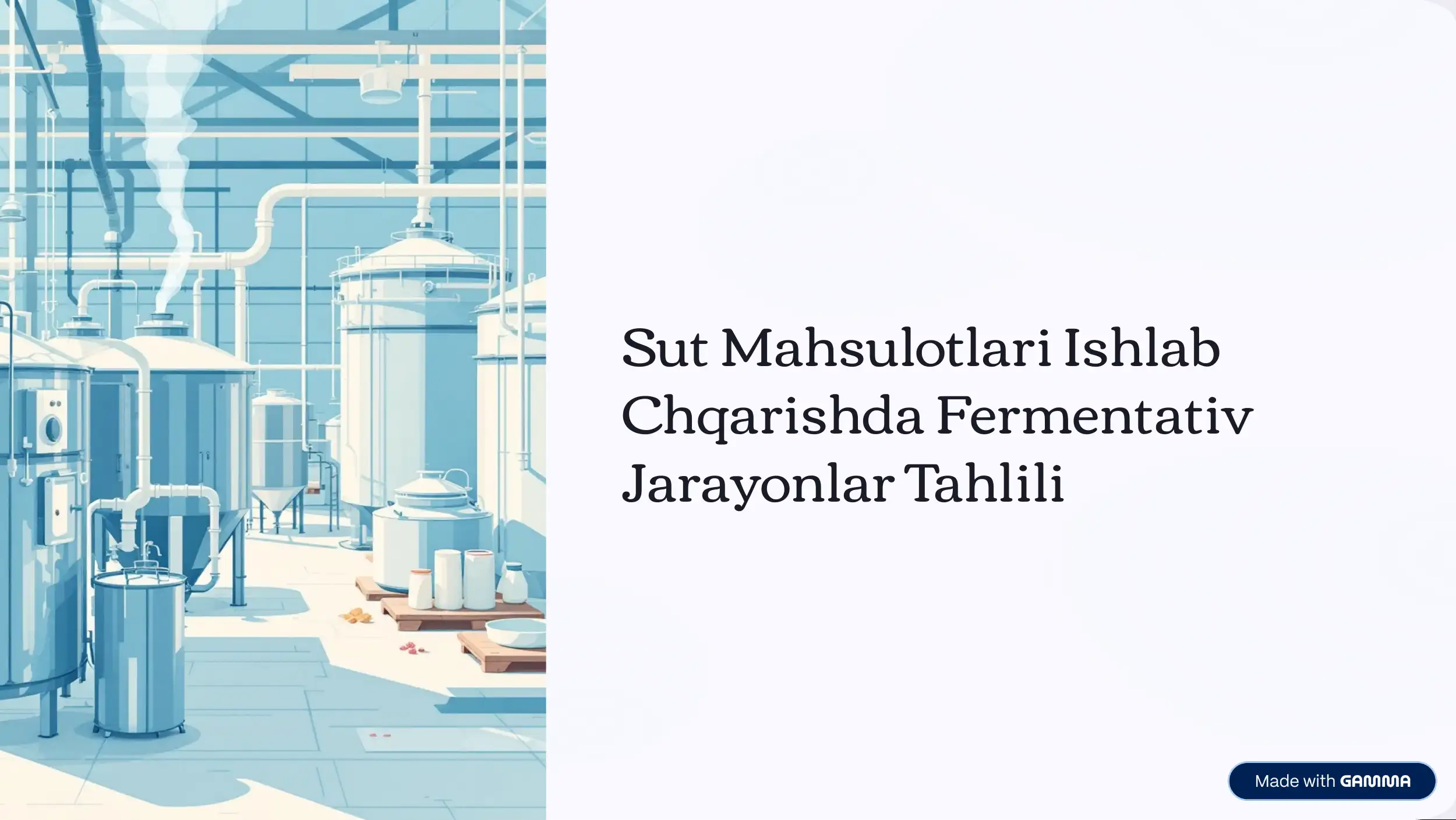 Sut Mahsulotlari Ishlab Chqarishda Fermentativ Jarayonlar Tahlili