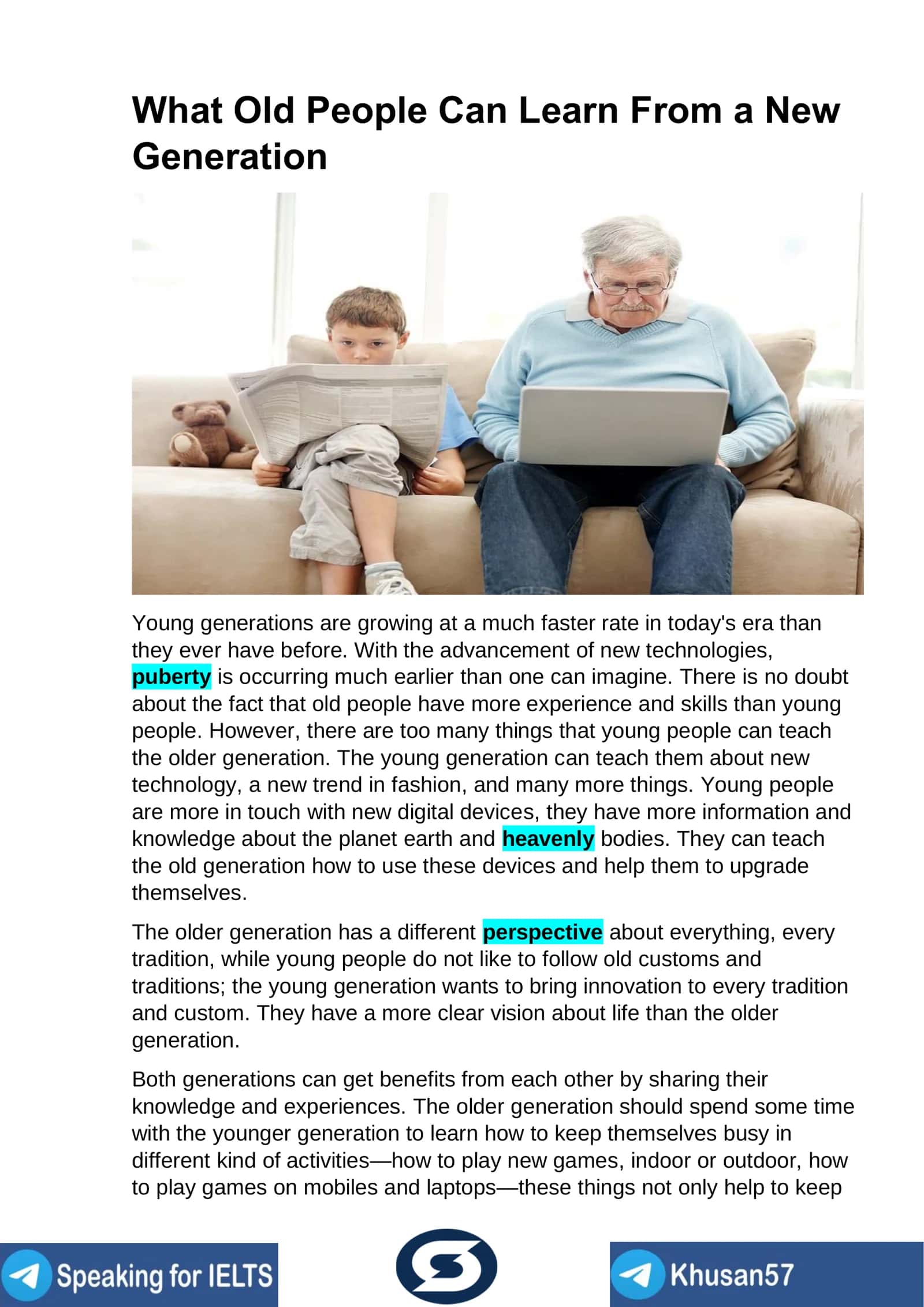 What Old People Can Learn From a New Generation