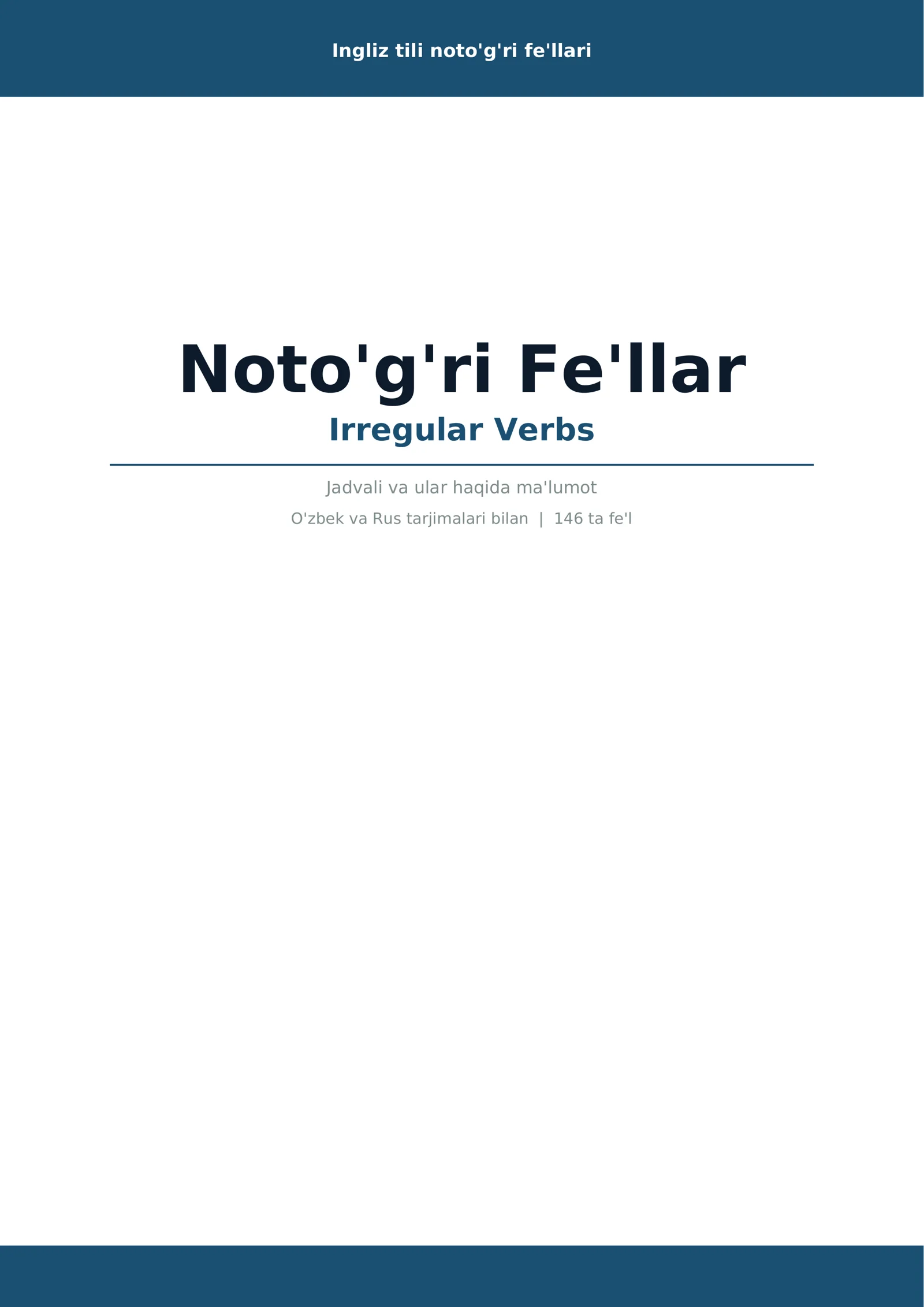 Noto'g'ri fe'llar jadvali