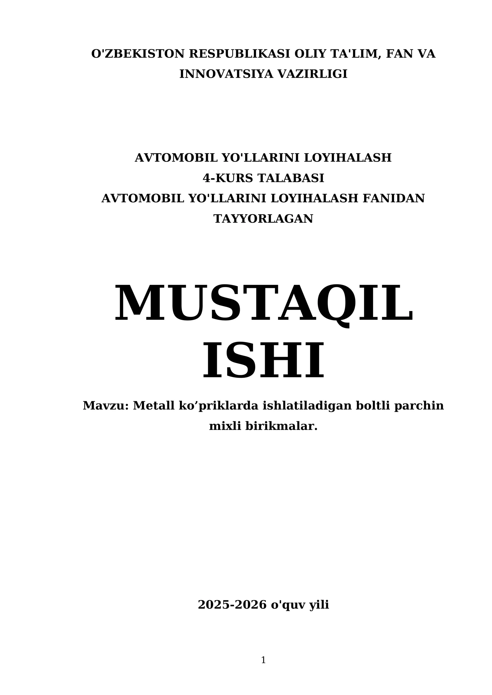 Metall ko’priklarda ishlatiladigan boltli parchin mixli birikmalar