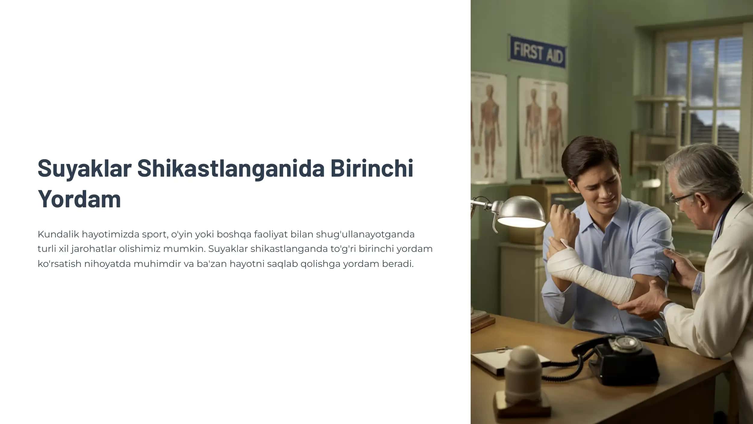 Suyaklar Shikastlanganida Birinchi Yordam