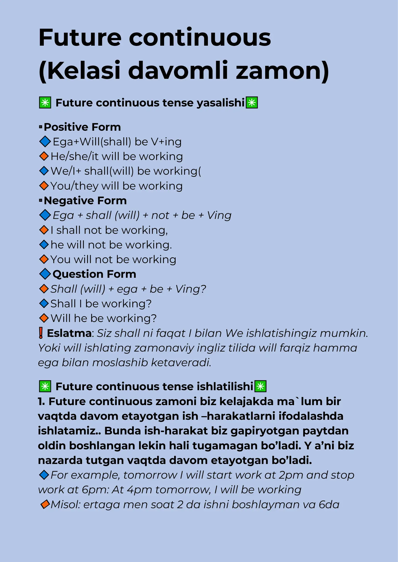 Future continuous