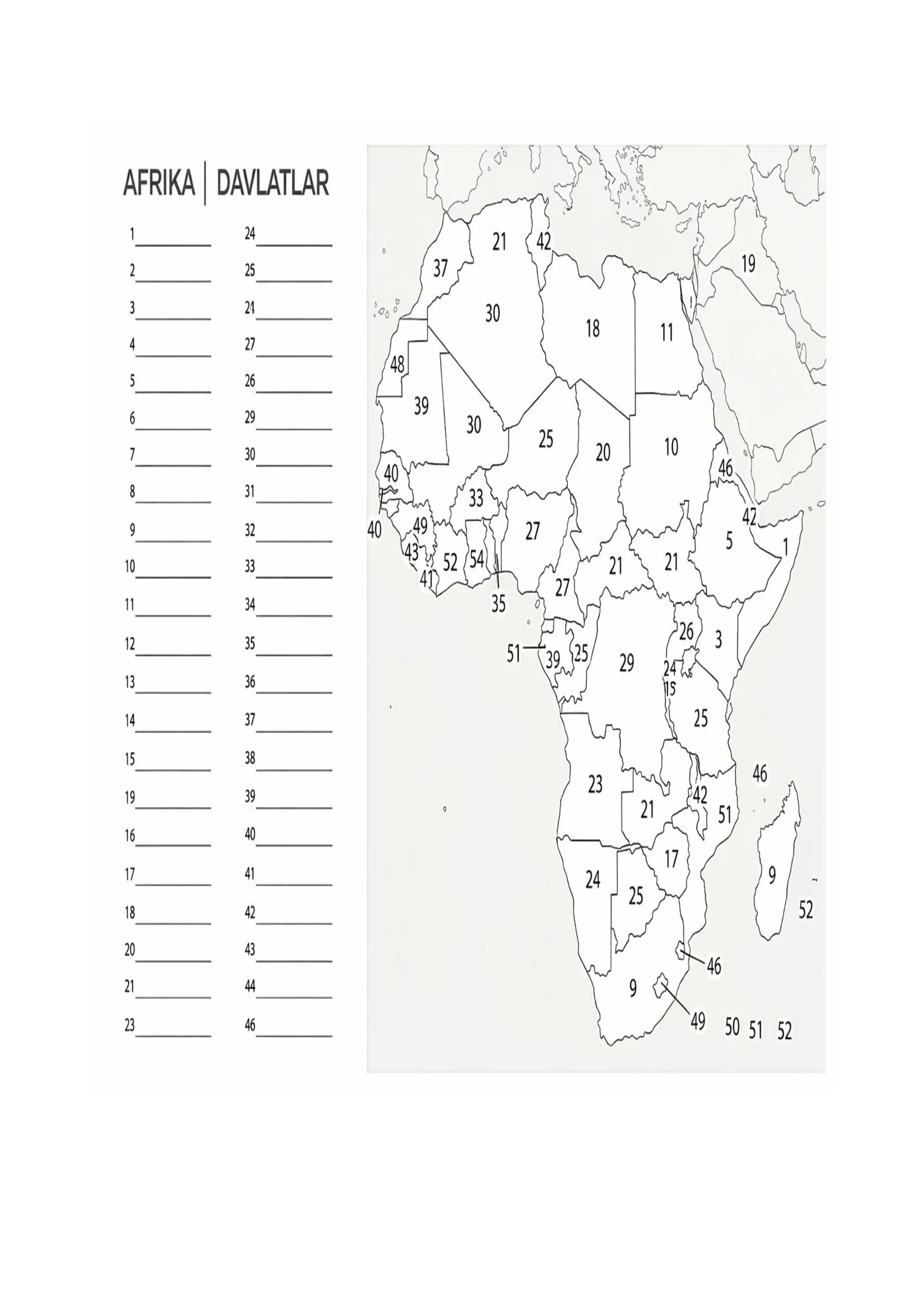 Afrika xaritasi