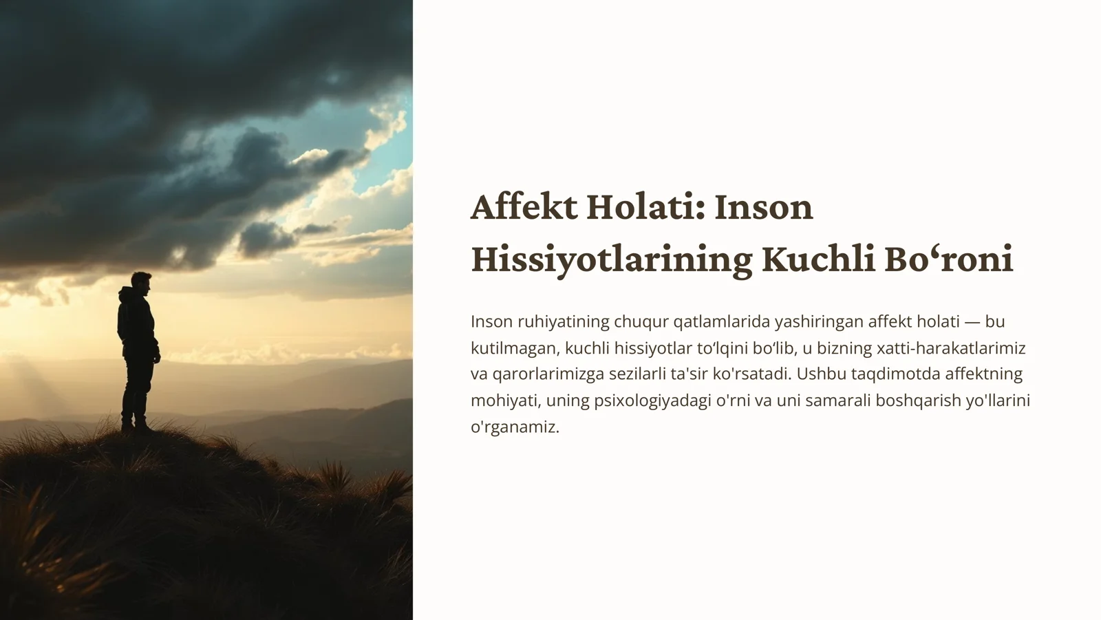 Affekt Holati: Inson Hissiyotlarining Kuchli Boroni