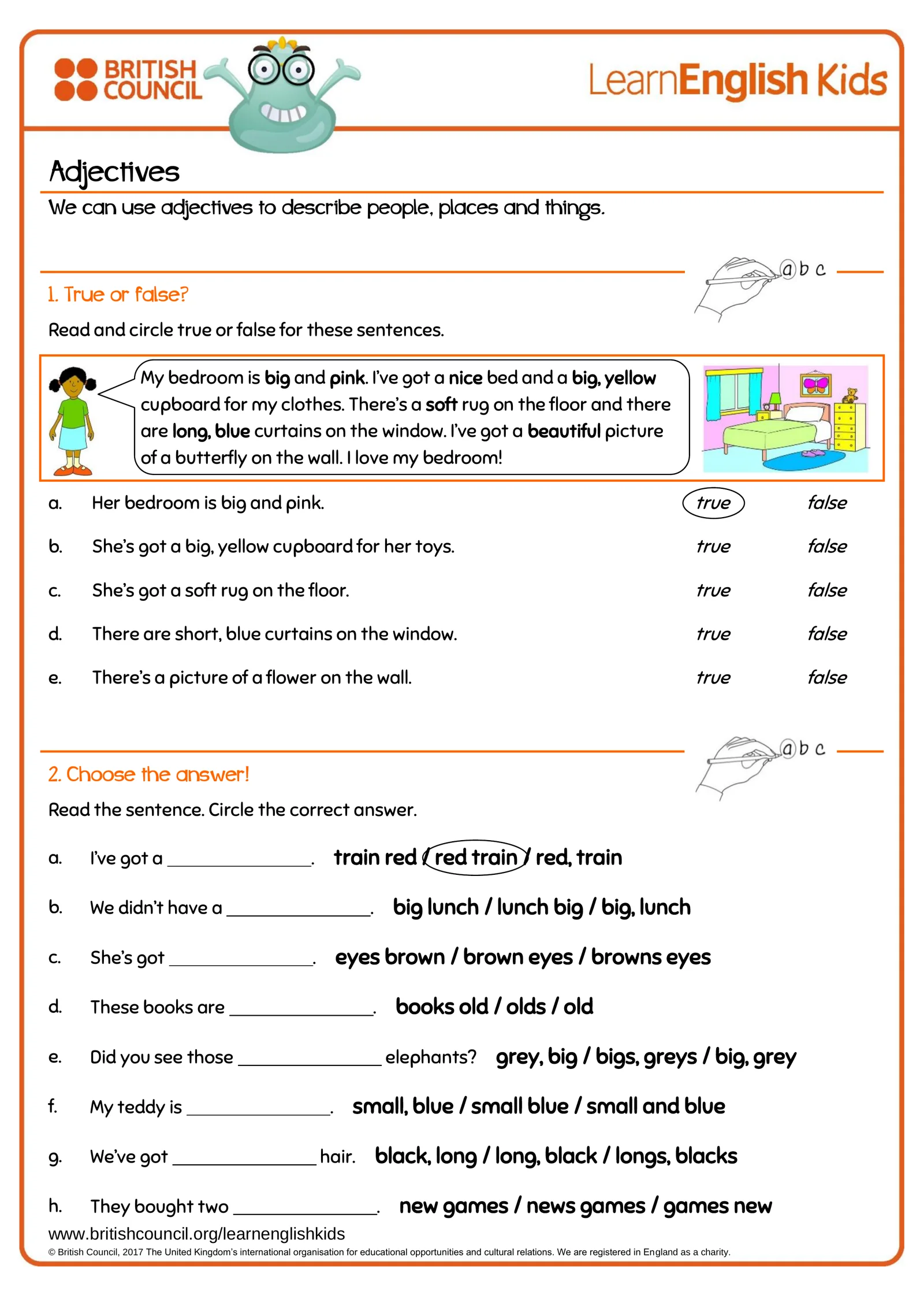 Adjectives Worksheet