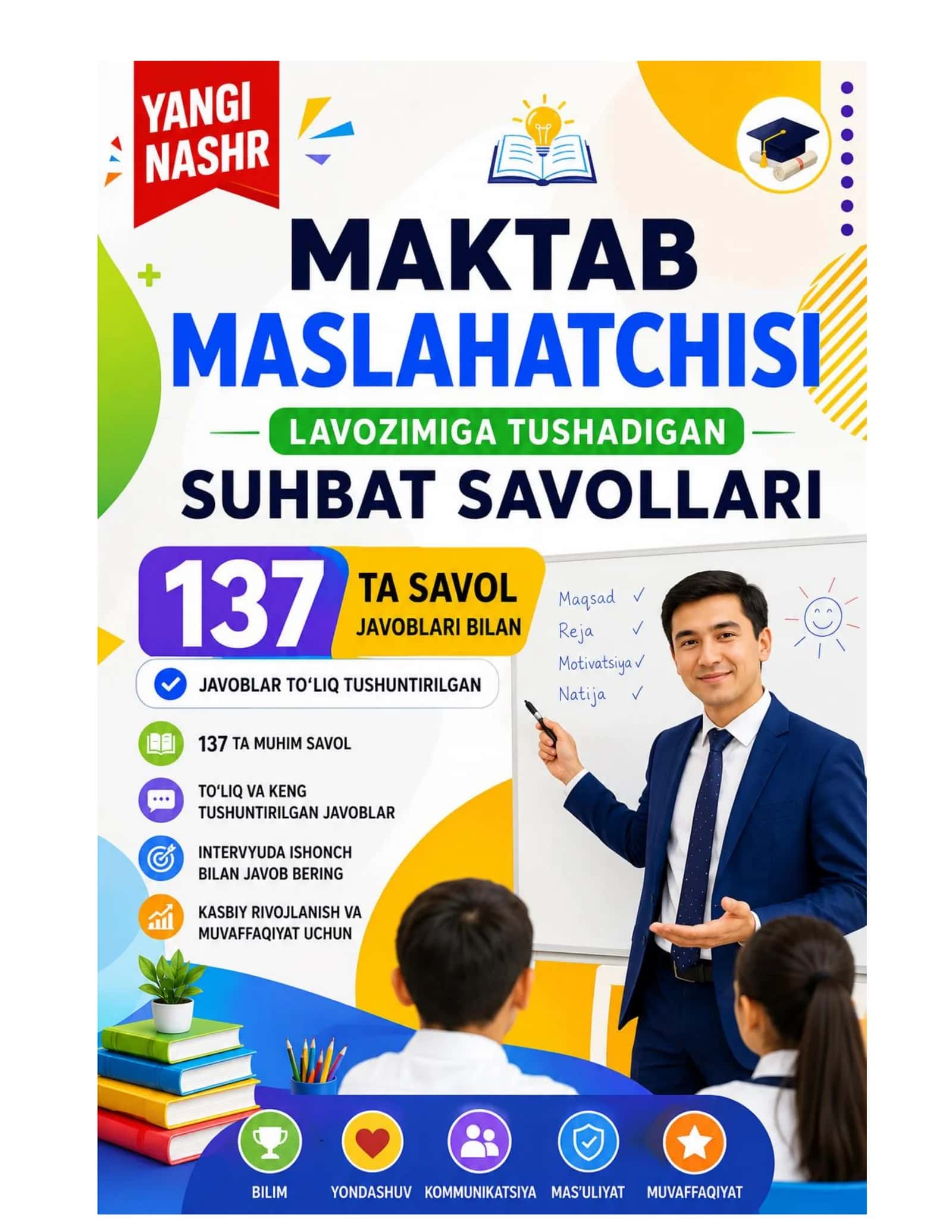 MAKTAB MASLAHATCHISI SAVOLLARI JAVOBLARI BILAN