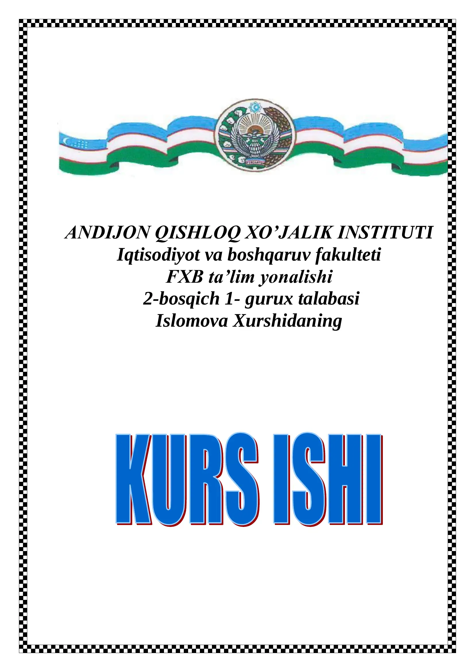 “KO’XNA VODIY GAVHARI” FERMER