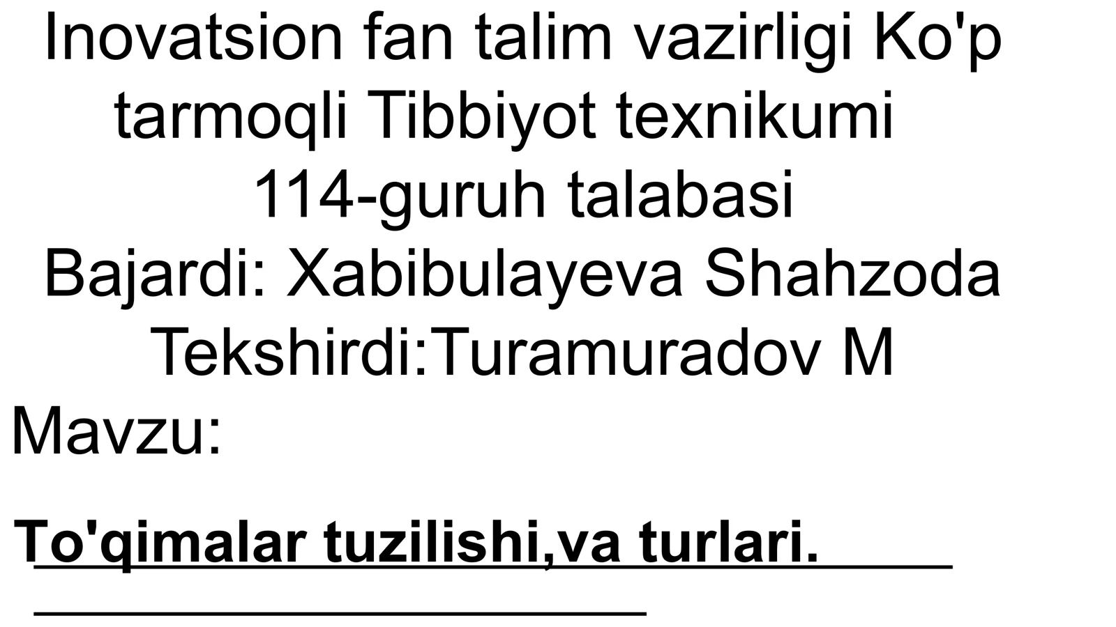 Toʻqima tuzilishi va funksiyasi
