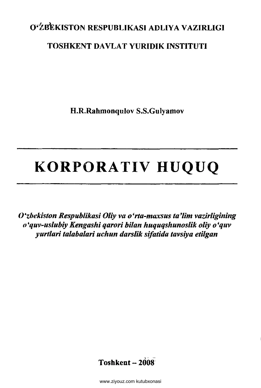 KORPORATIV HUQUQ