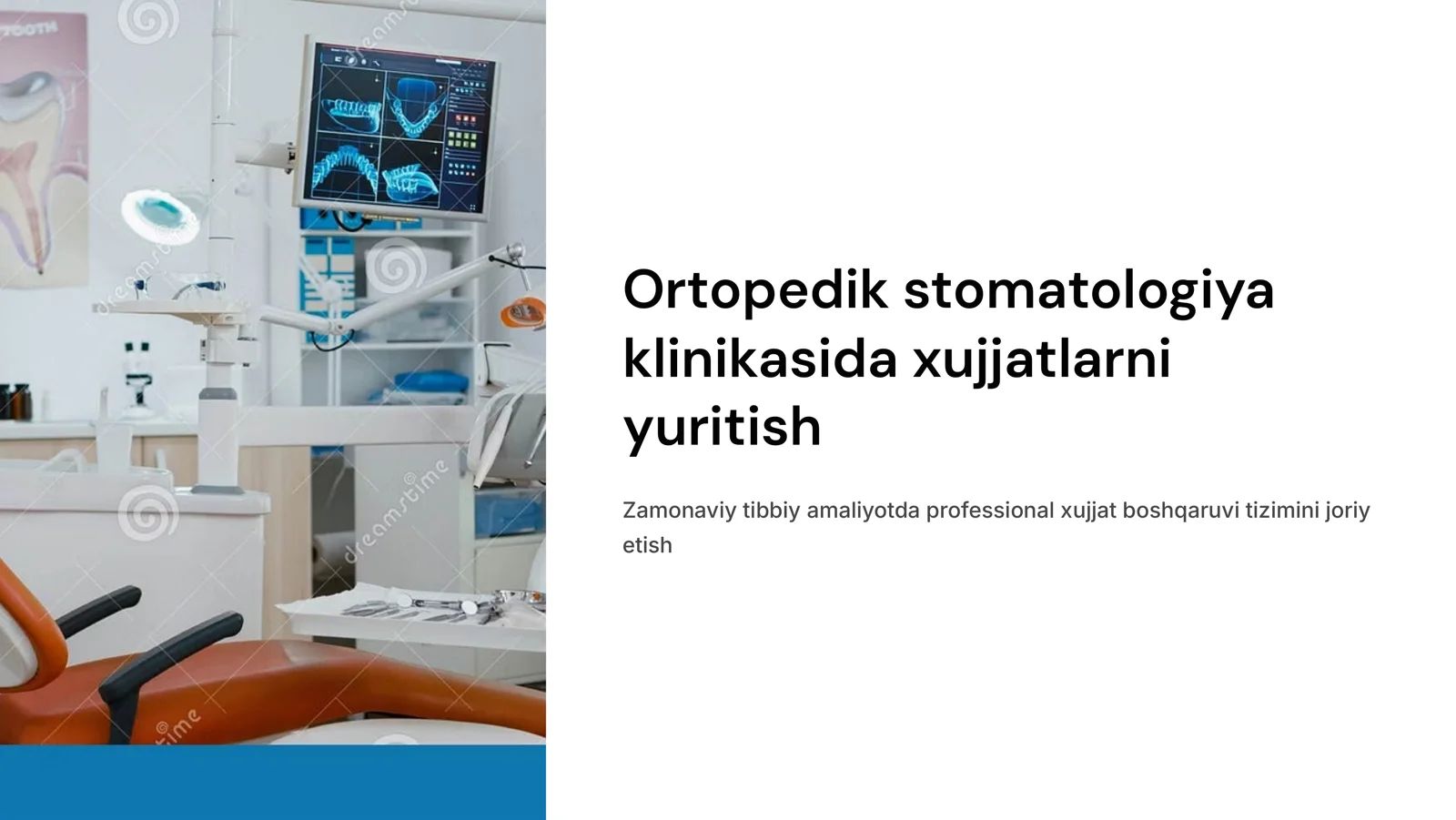 Ortopedik stomatologiya klikasida xujjatlarni yuritish.