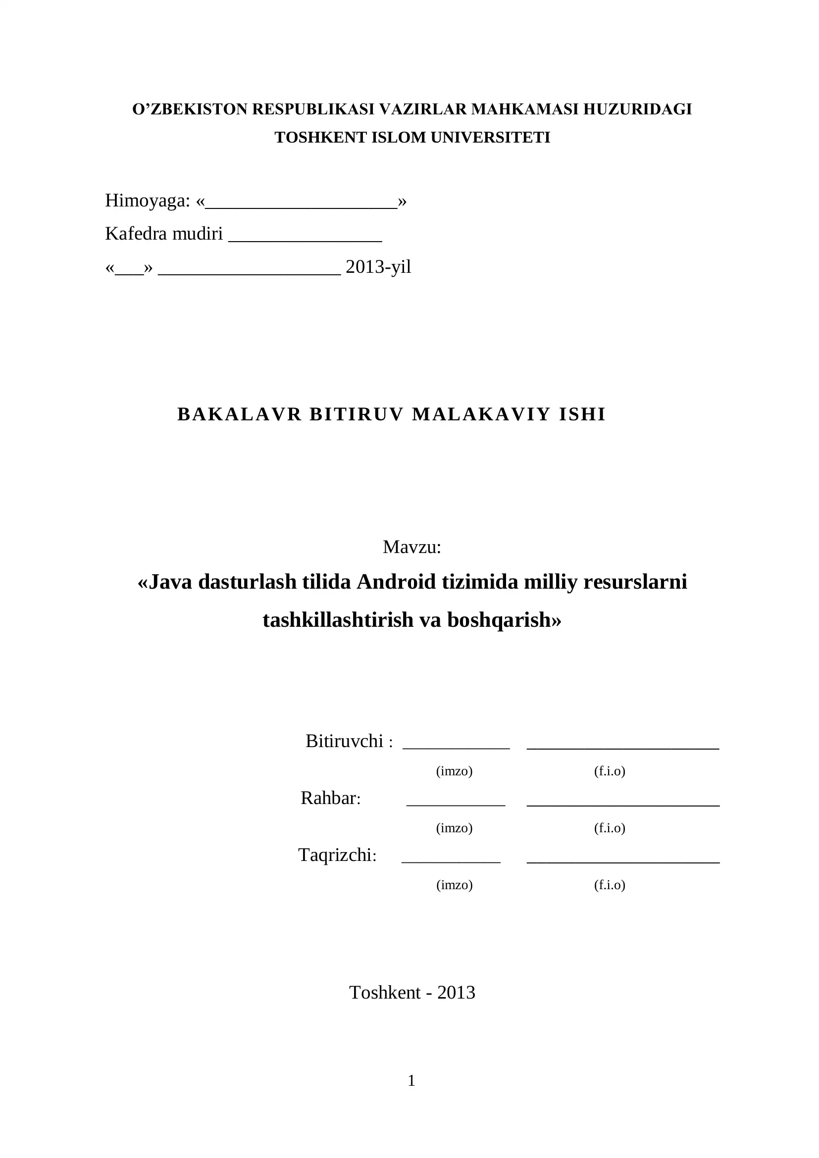 Android tizimida milliy resurslarni tashkillashtirish va boshqarish