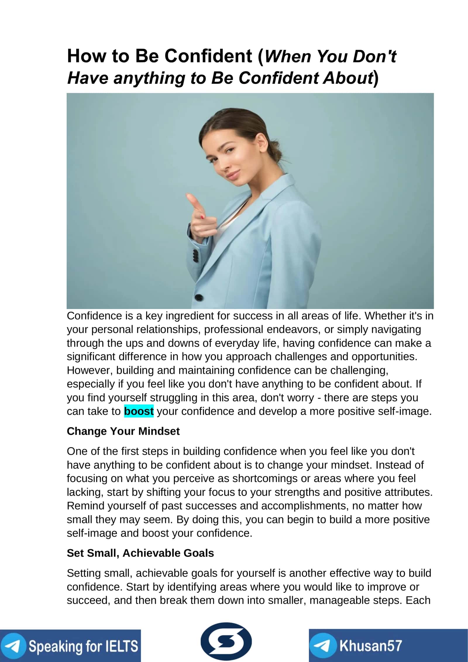 How to Be Confident (When You Don't Have anything to Be Confident About)