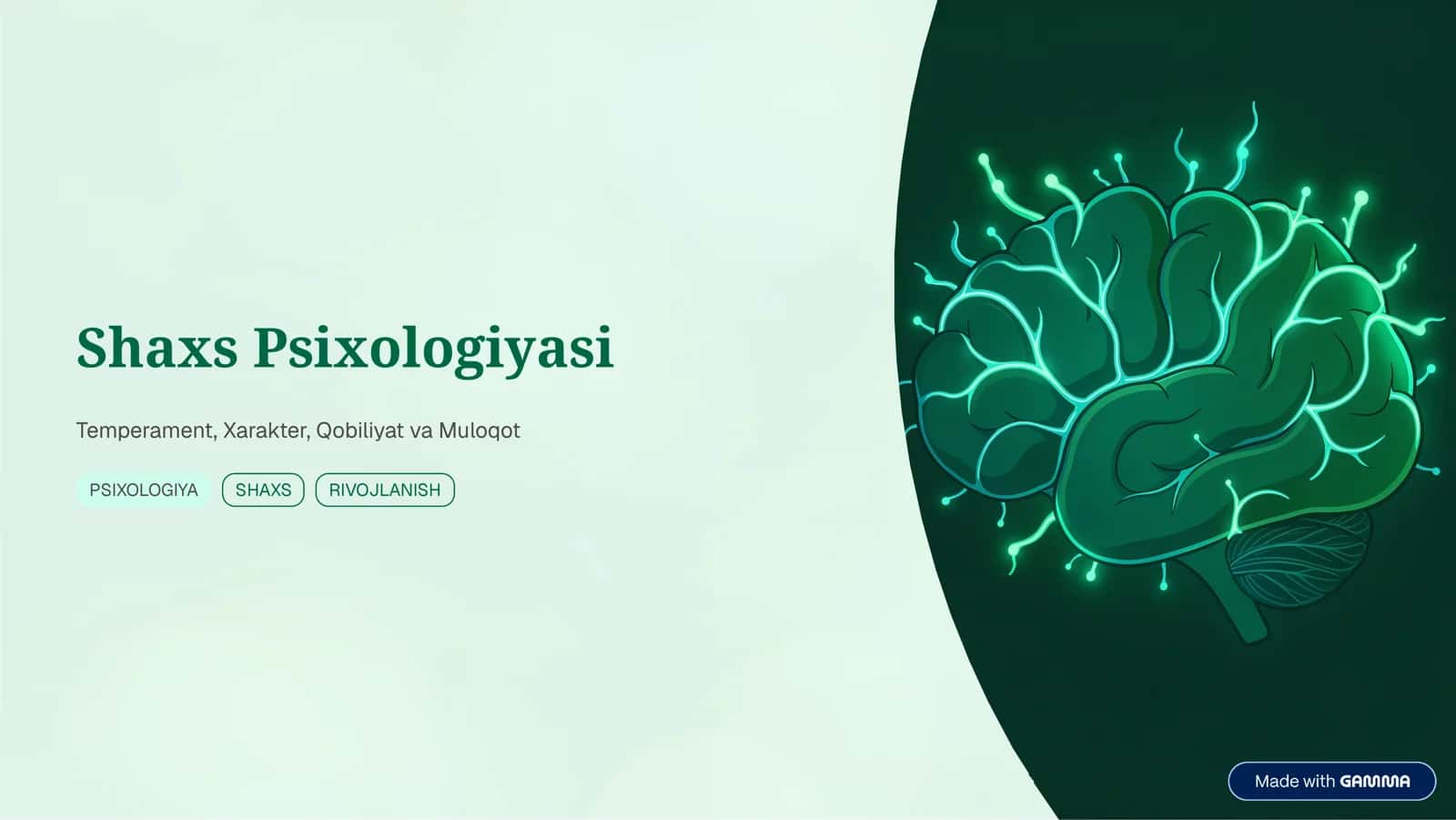 SHAXS PSIXOLOGIYASI: TEMPERAMENT, XARAKTER, QOBILIYAT VA MULOQOT