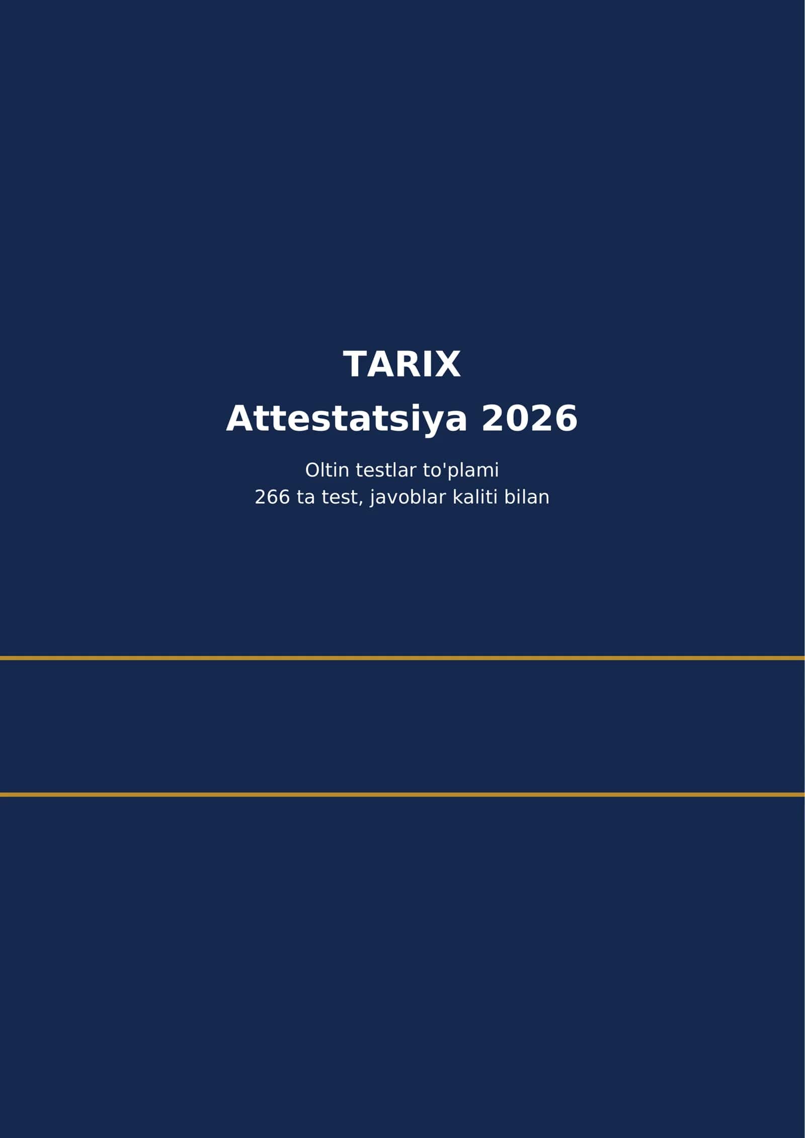 TARIX test PDF 266 ta test, 40 bet.