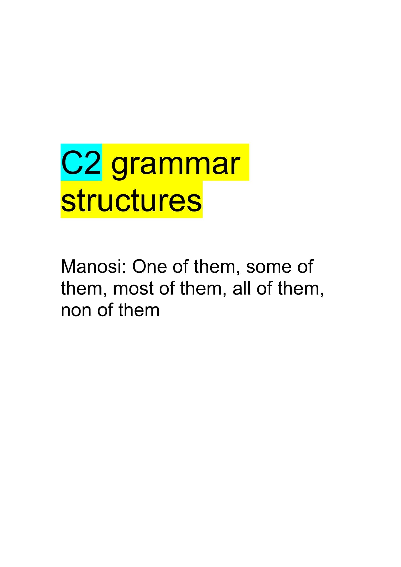 C2 grammar structures