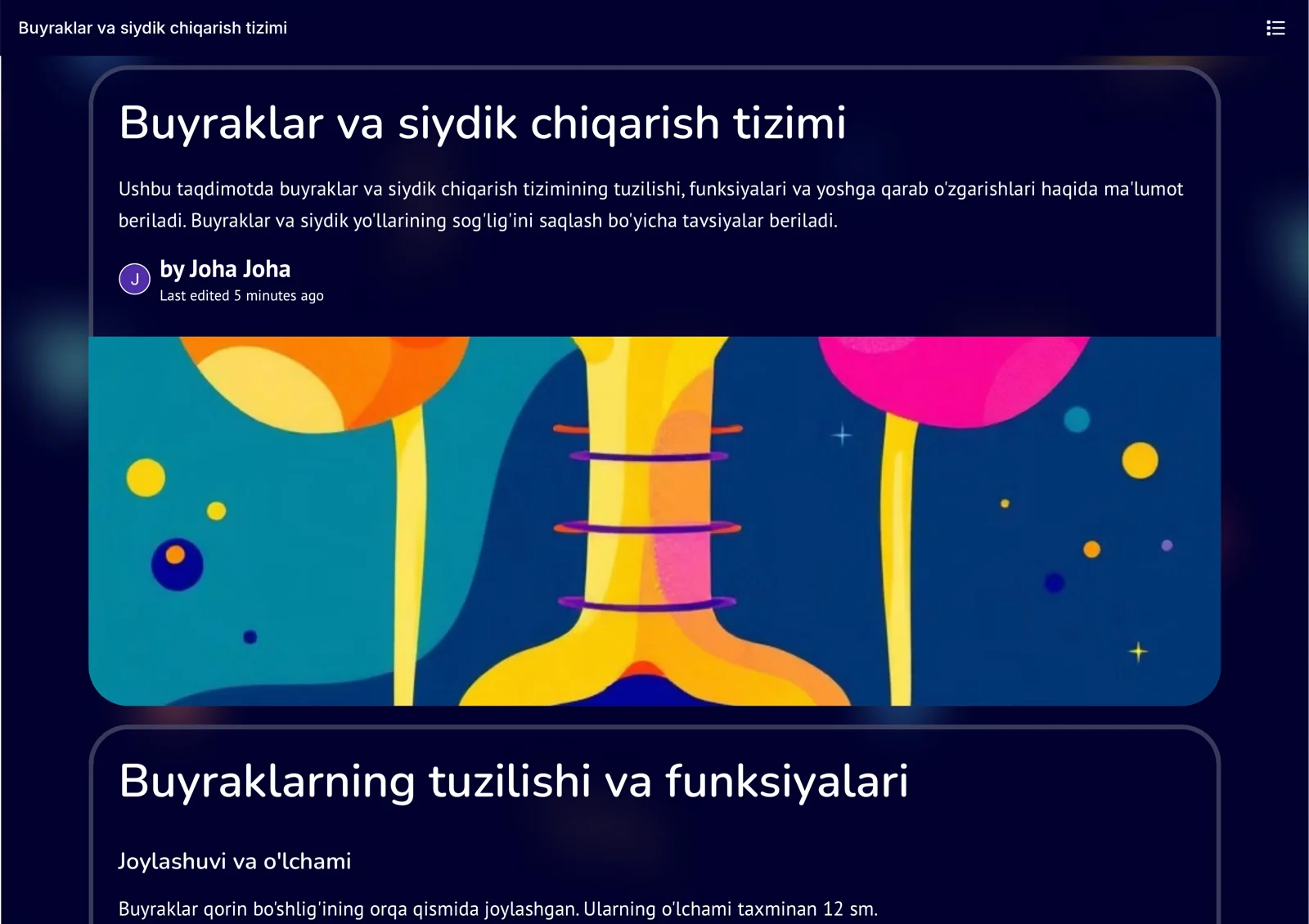 Siydik va buyrak chiqarish tizimi