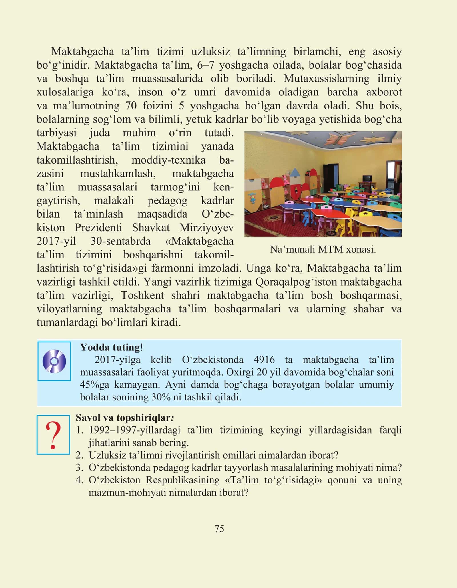 Maktabgacha ta’lim tizimi