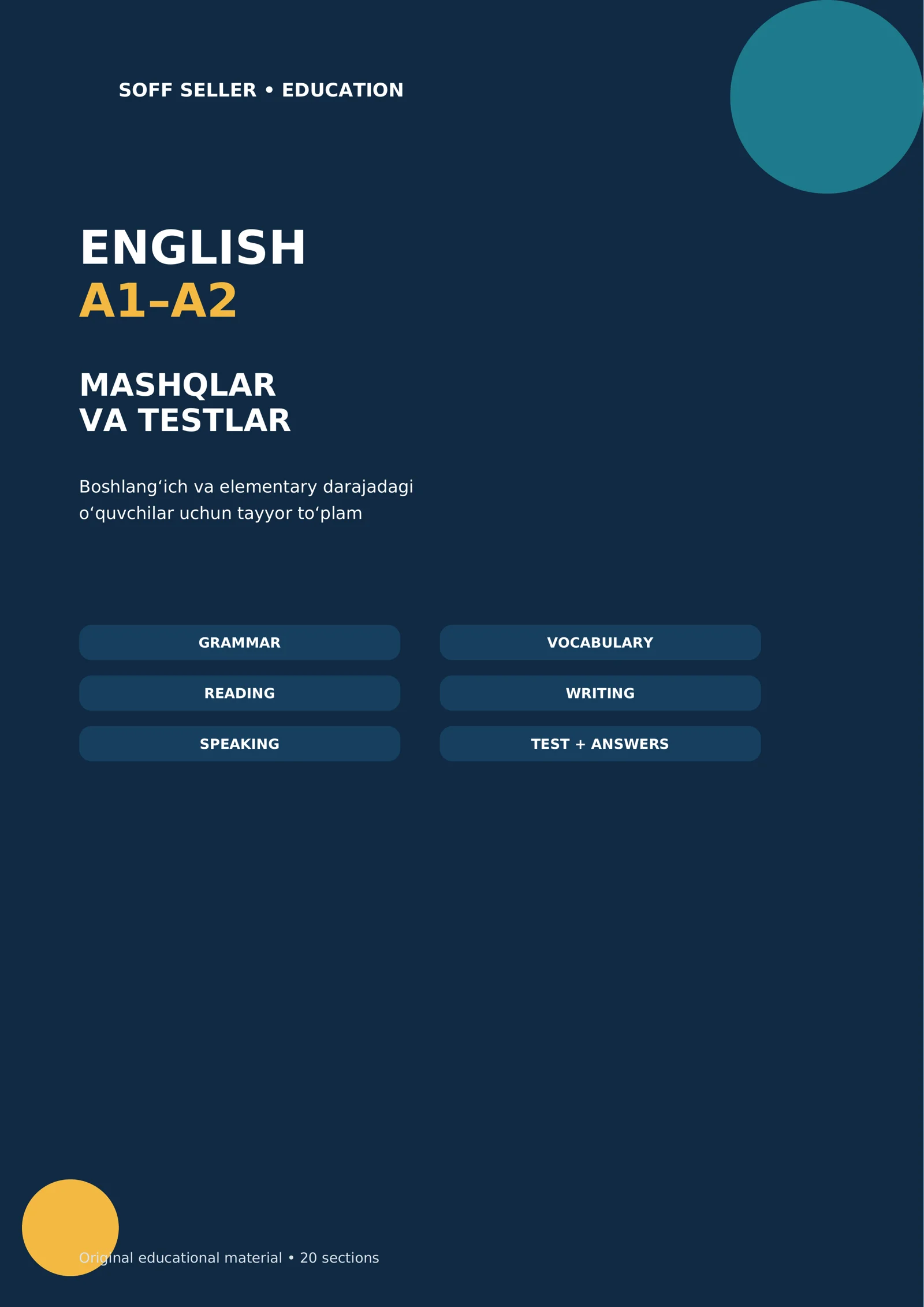 ENGLISH A1-A2 MASHQLAR VA TESTLAR