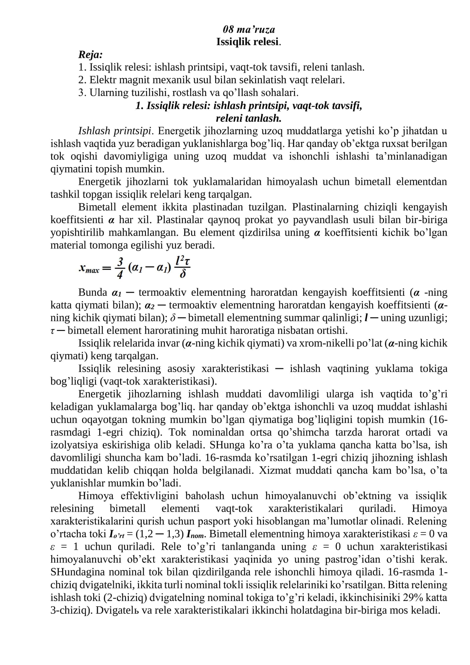Issiqlik relesi