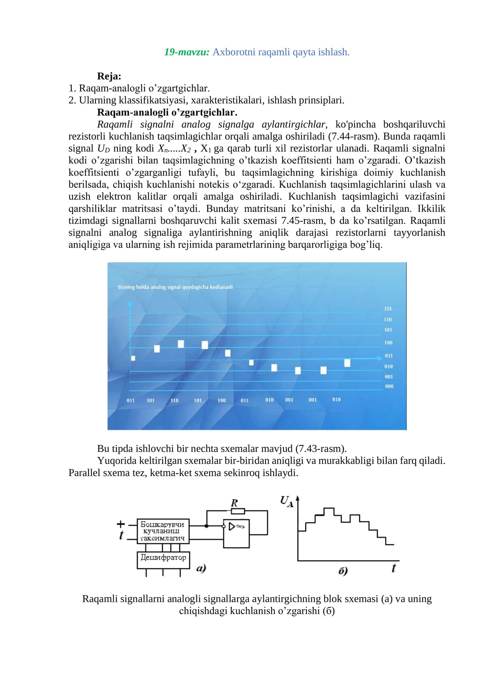 Axborotni raqamli qayta ishlash