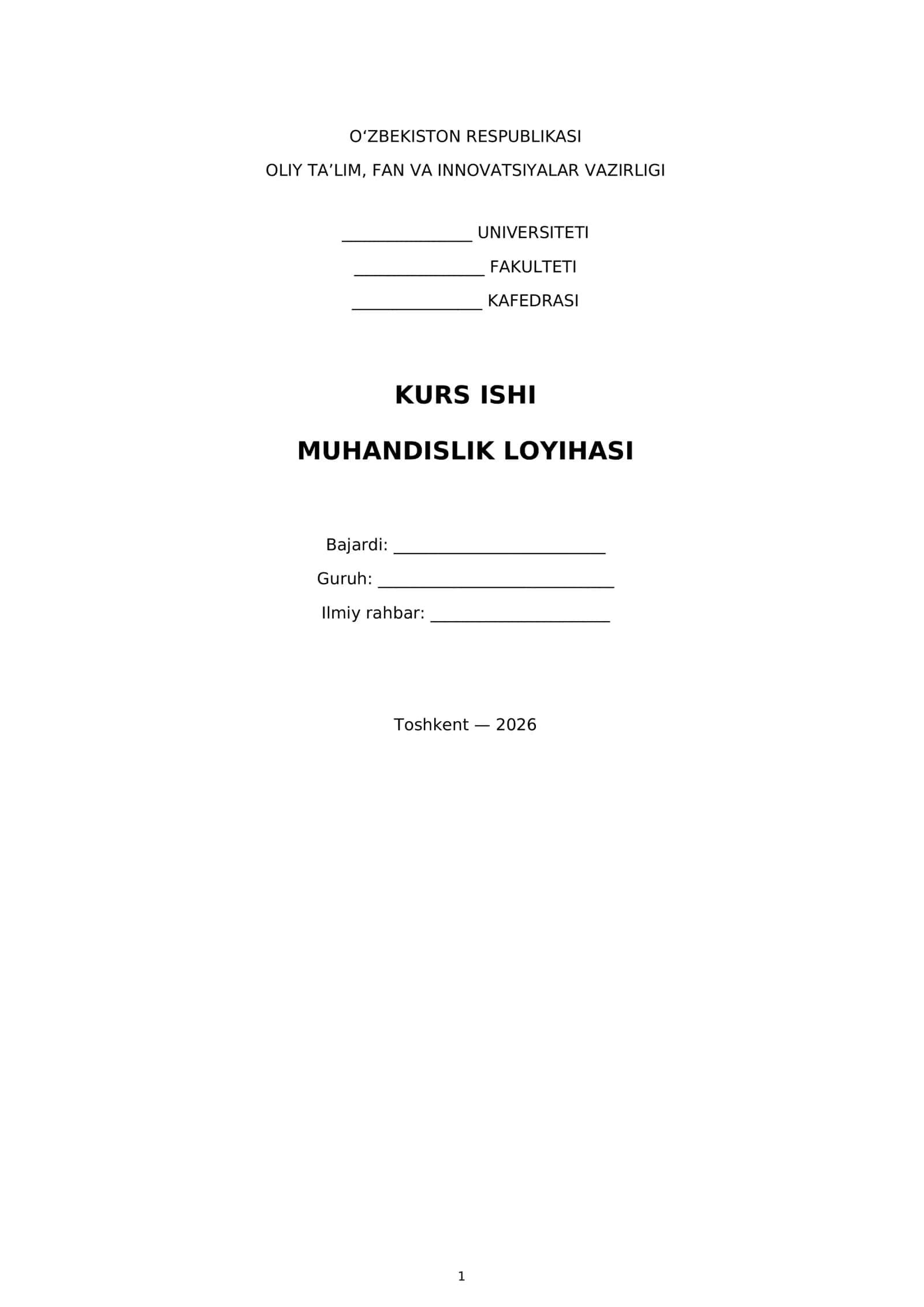 MUHANDISLIK LOYIHASI