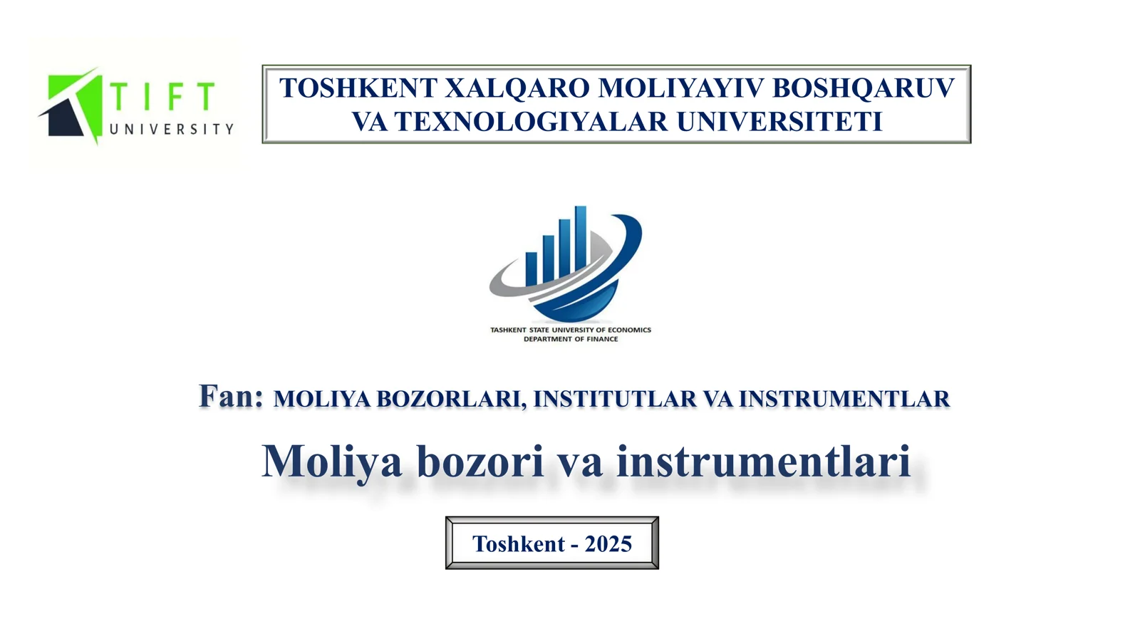 Moliya bozori va instrumentlari