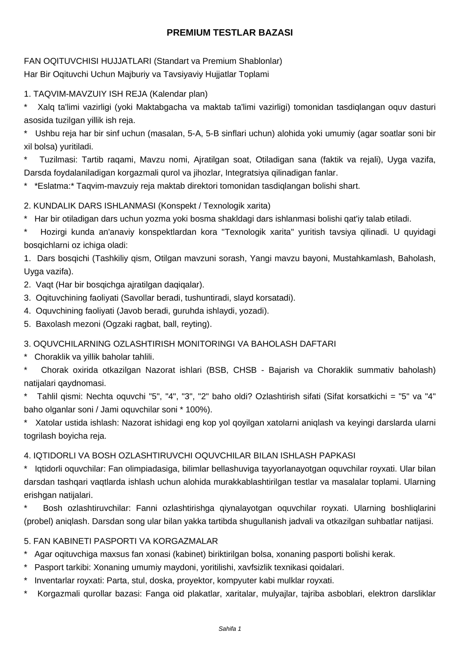TAQVIM-MAVZUIY ISH REJA