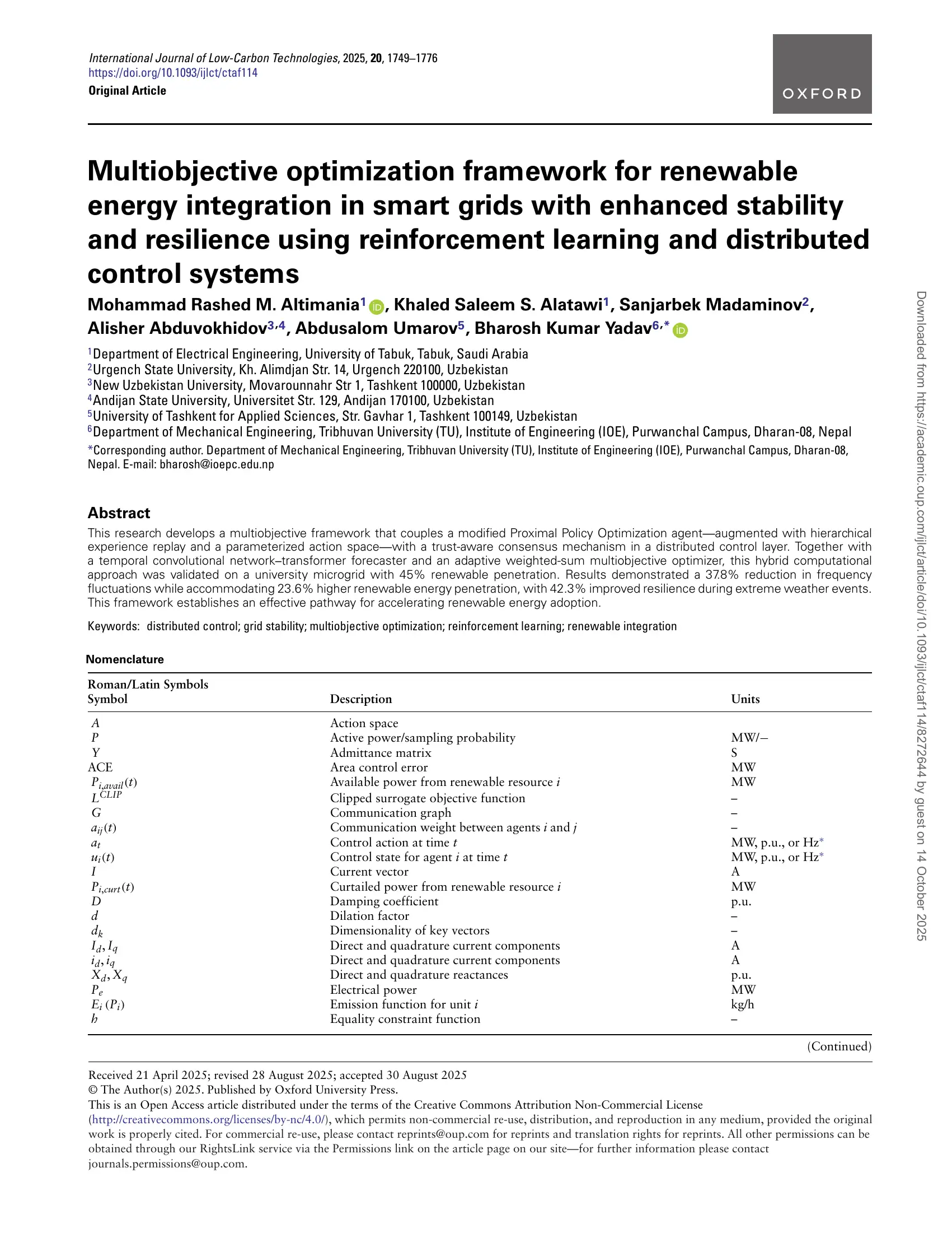 Multiobjective optimization framework for renewable