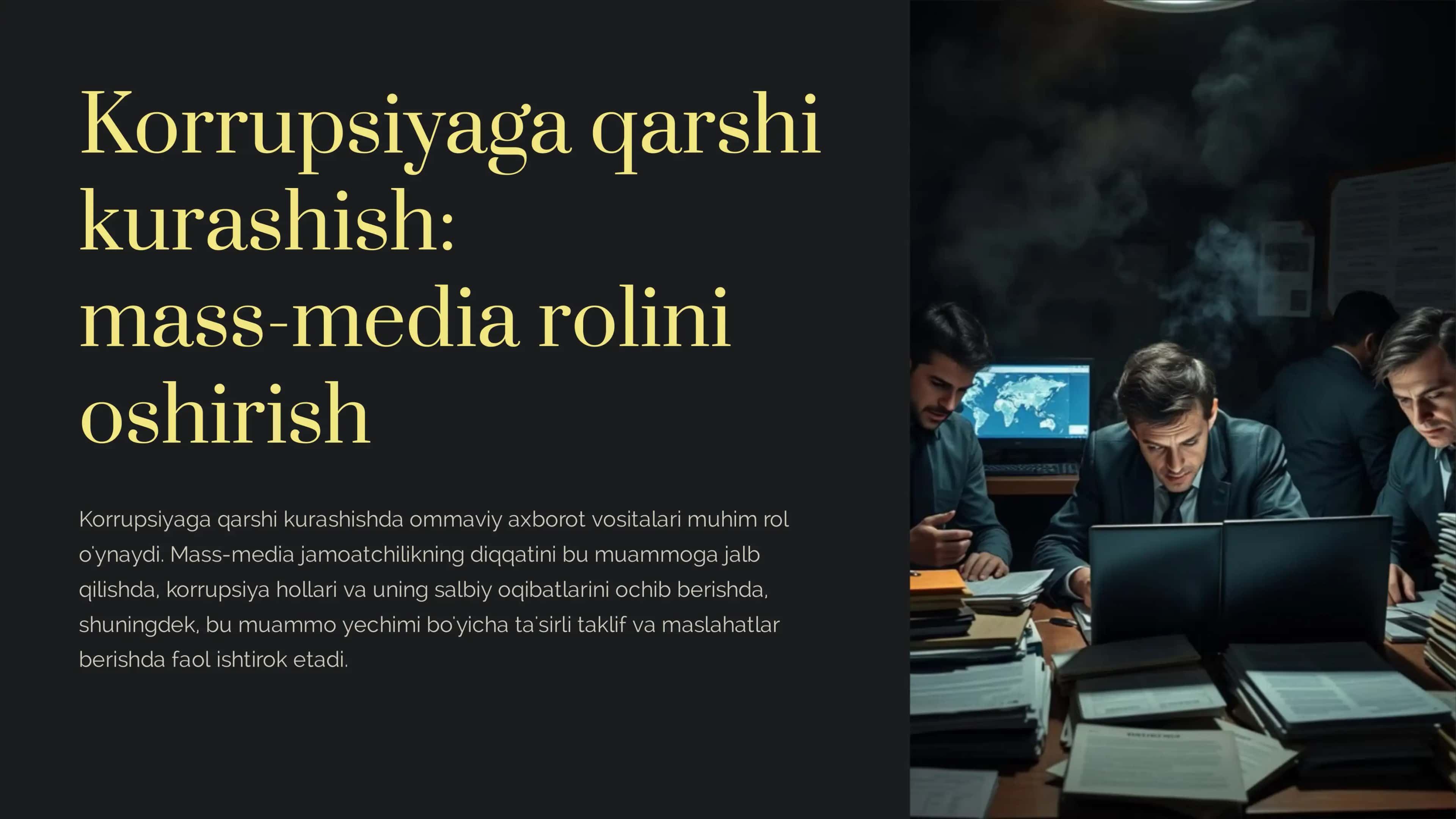 Korrupsiyaga qarshi kurashish mass-media rolini oshirish